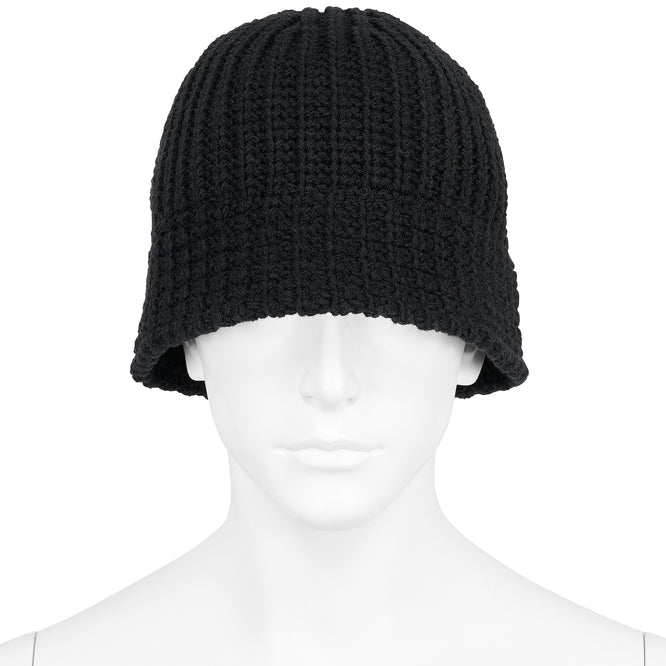 WOOL ACRYL STITCH HAT BLACK