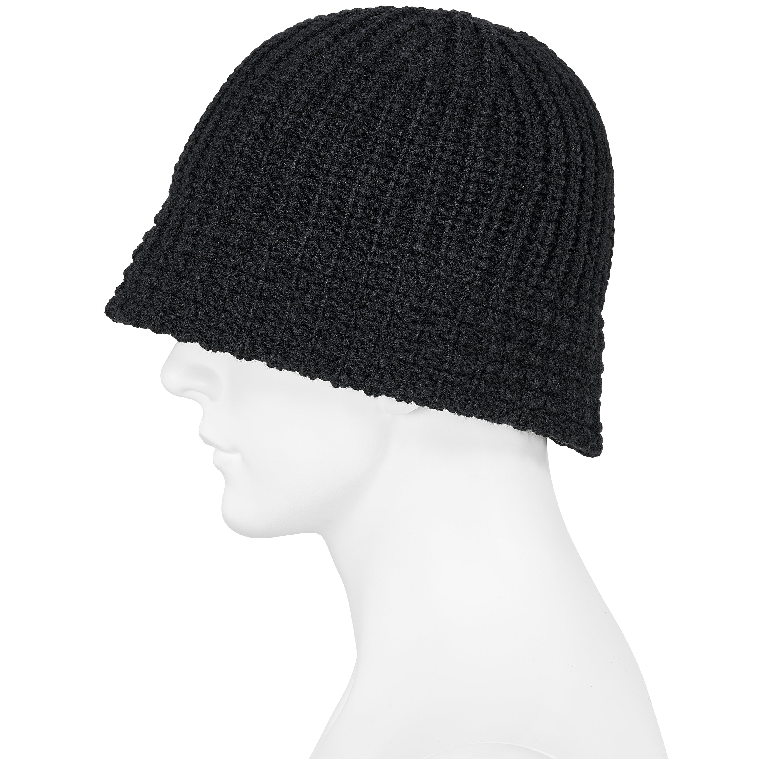 WOOL ACRYL STITCH HAT BLACK