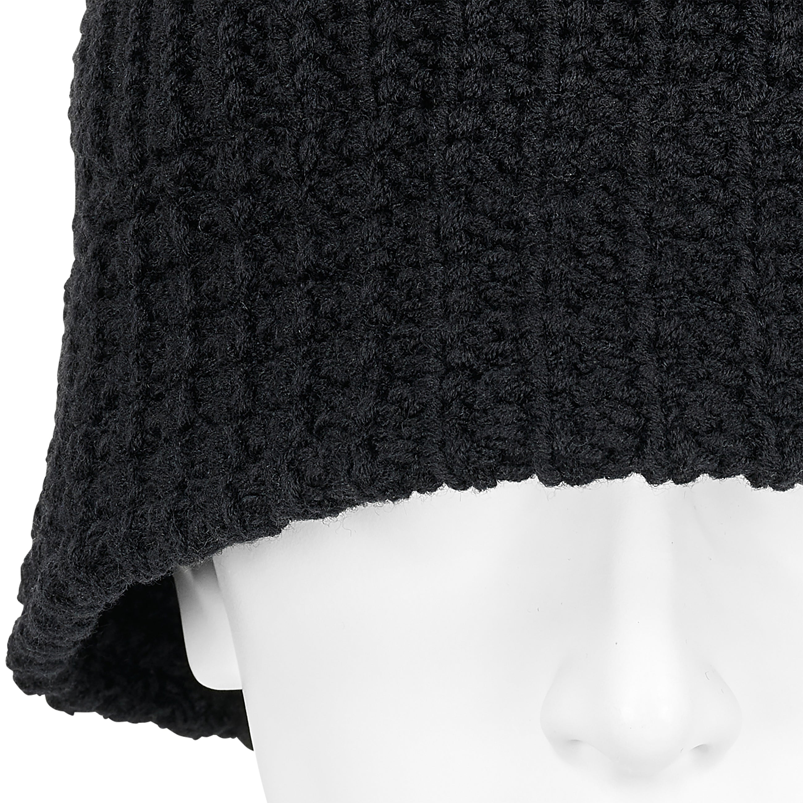 WOOL ACRYL STITCH HAT BLACK