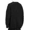 BRUSHED PLAIN STITCH CREW NECK KNIT BLACK