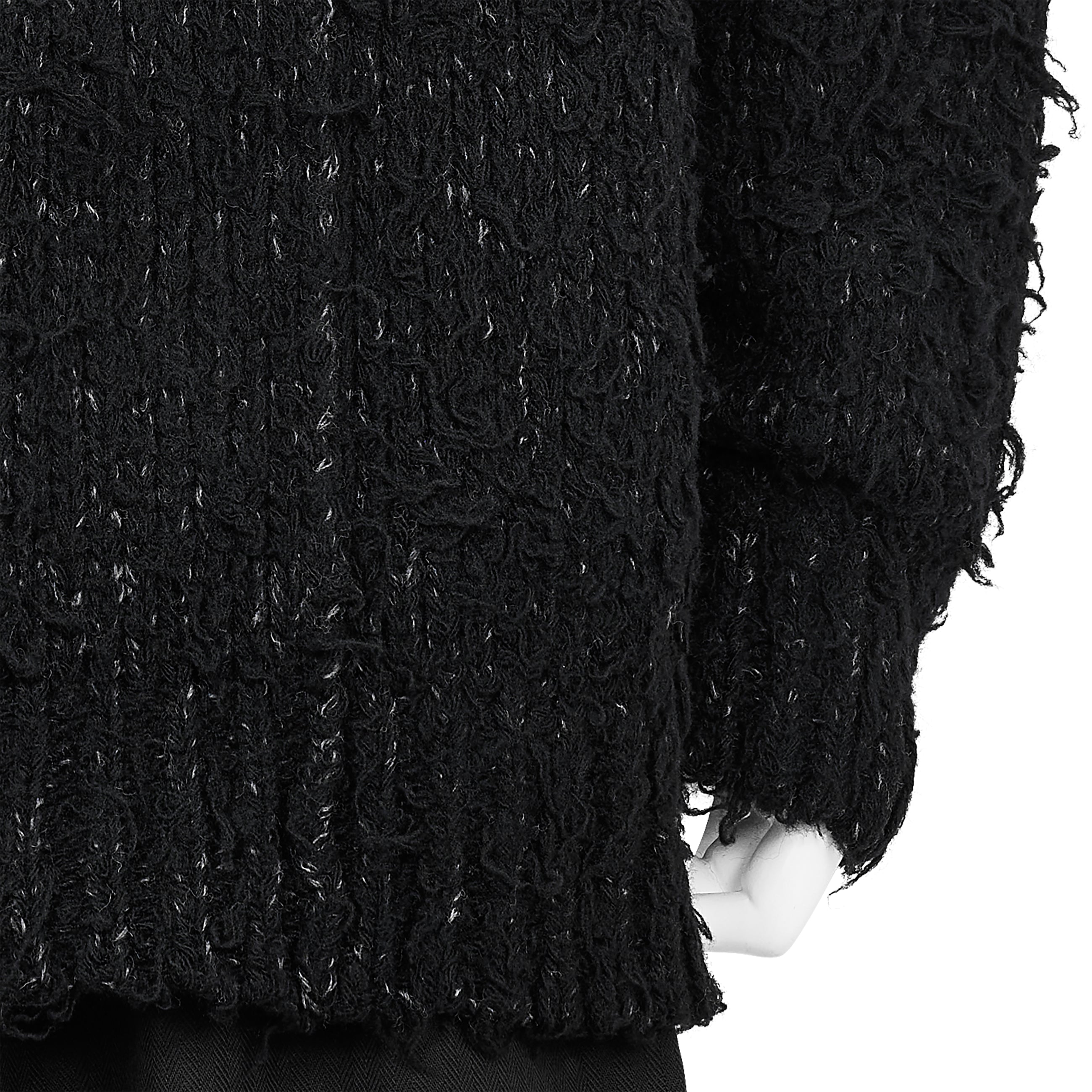 BRUSHED PLAIN STITCH CREW NECK KNIT BLACK - Yohji Yamamoto POUR