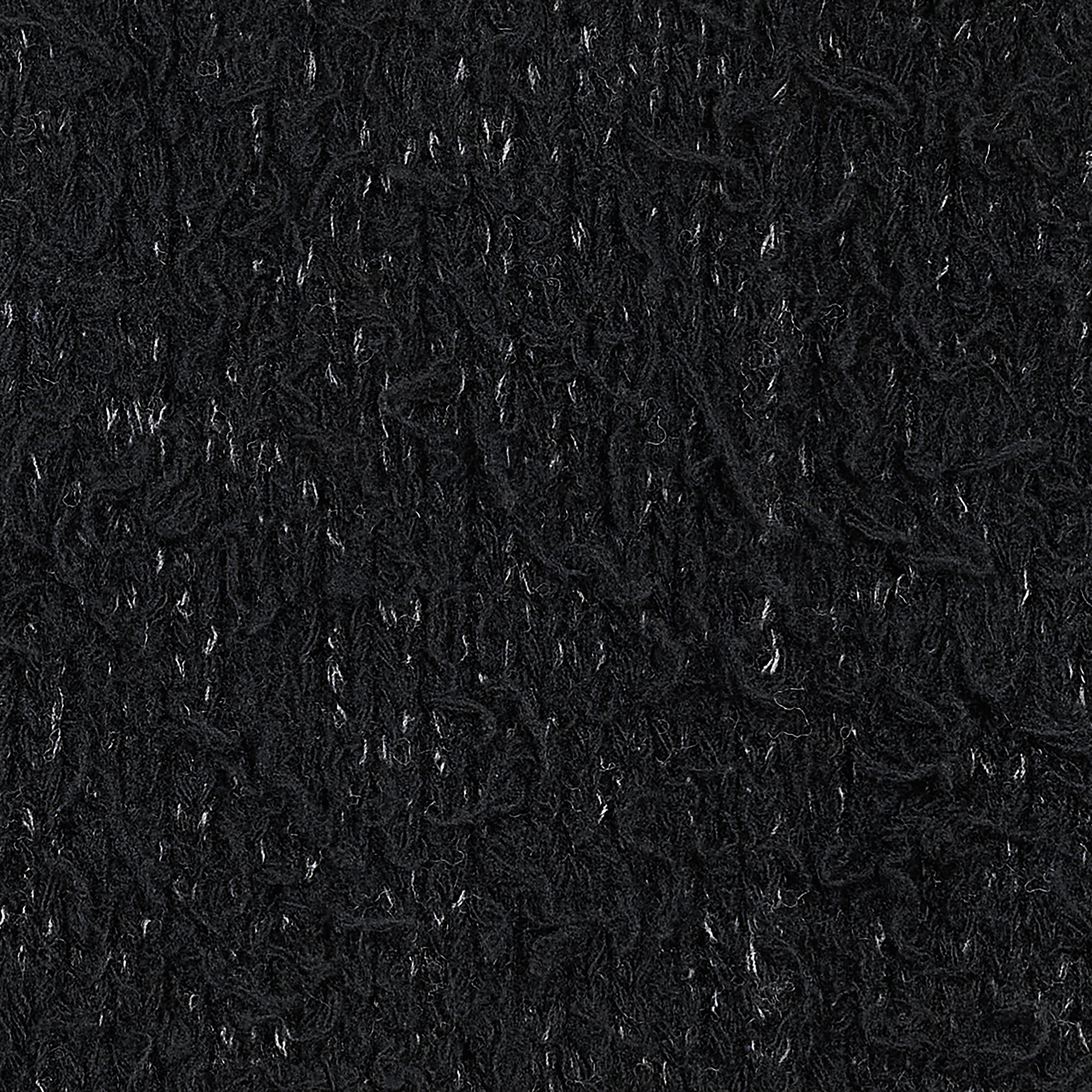 BRUSHED PLAIN STITCH CREW NECK KNIT BLACK