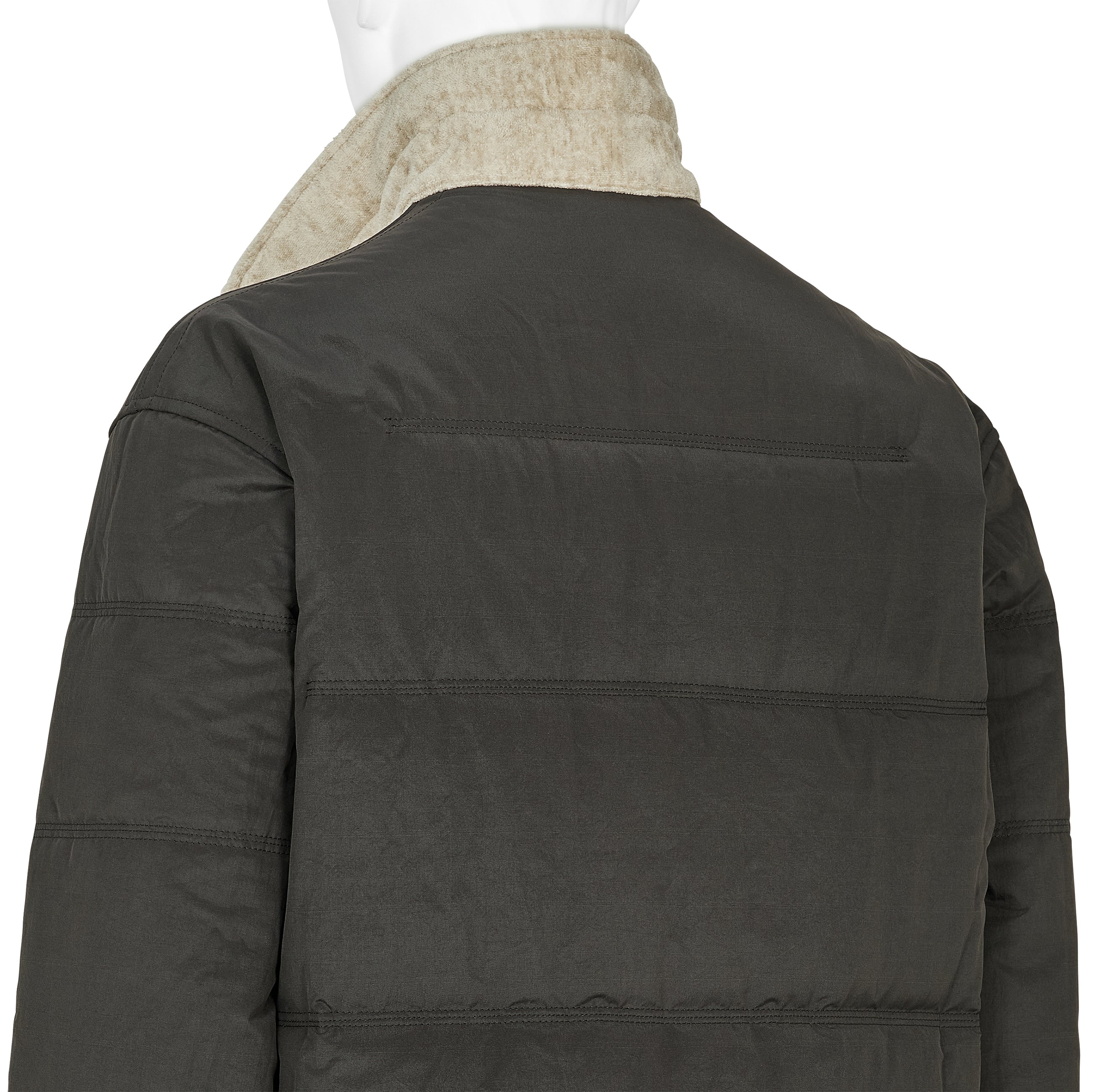 DESSIN MOTIF STAND COLLAR PADDED JACKET BLACK - Yohji Yamamoto