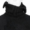 JACQUARD SIDE ZIP HIGH NECK KNIT BLACK