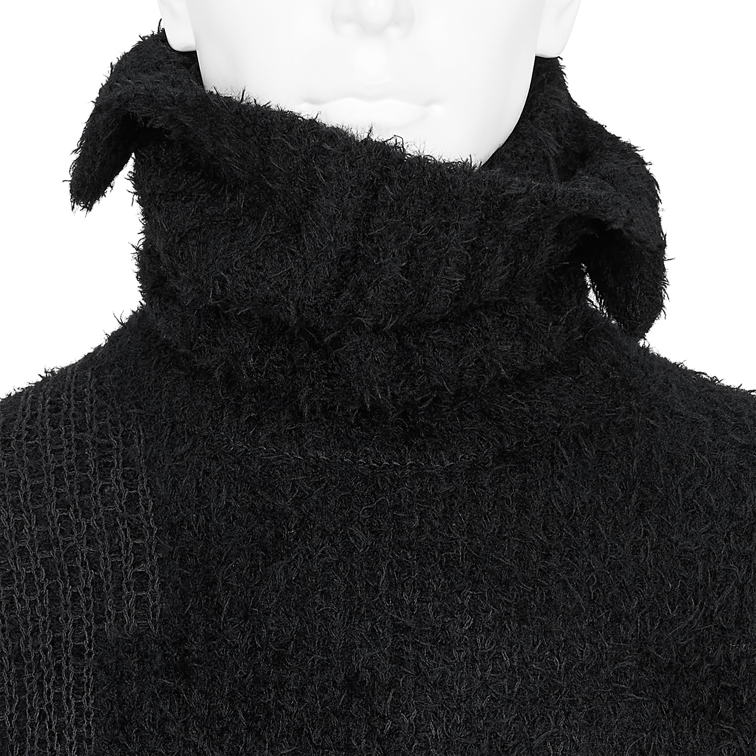 JACQUARD SIDE ZIP HIGH NECK KNIT BLACK