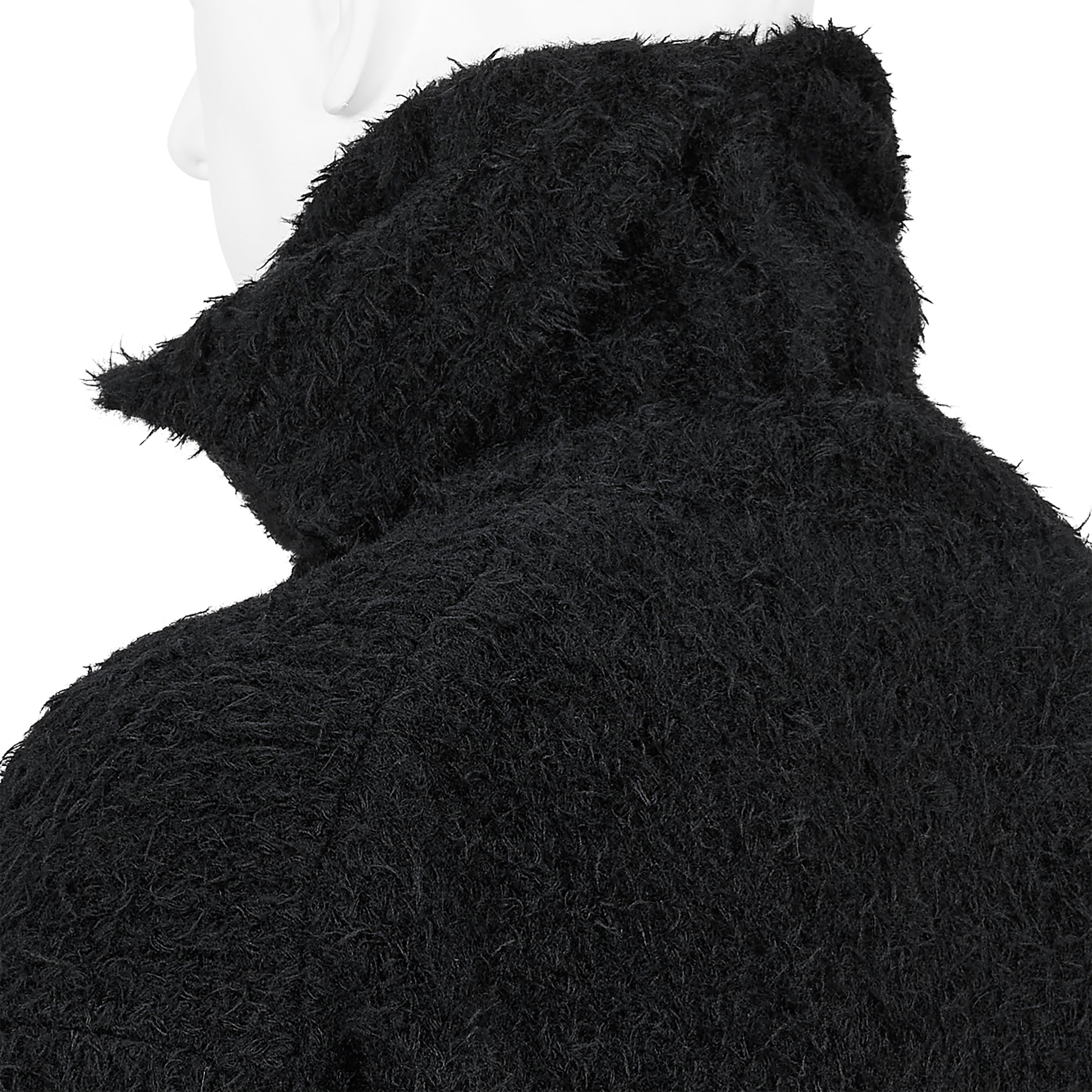 JACQUARD SIDE ZIP HIGH NECK KNIT BLACK - Yohji Yamamoto POUR HOMME