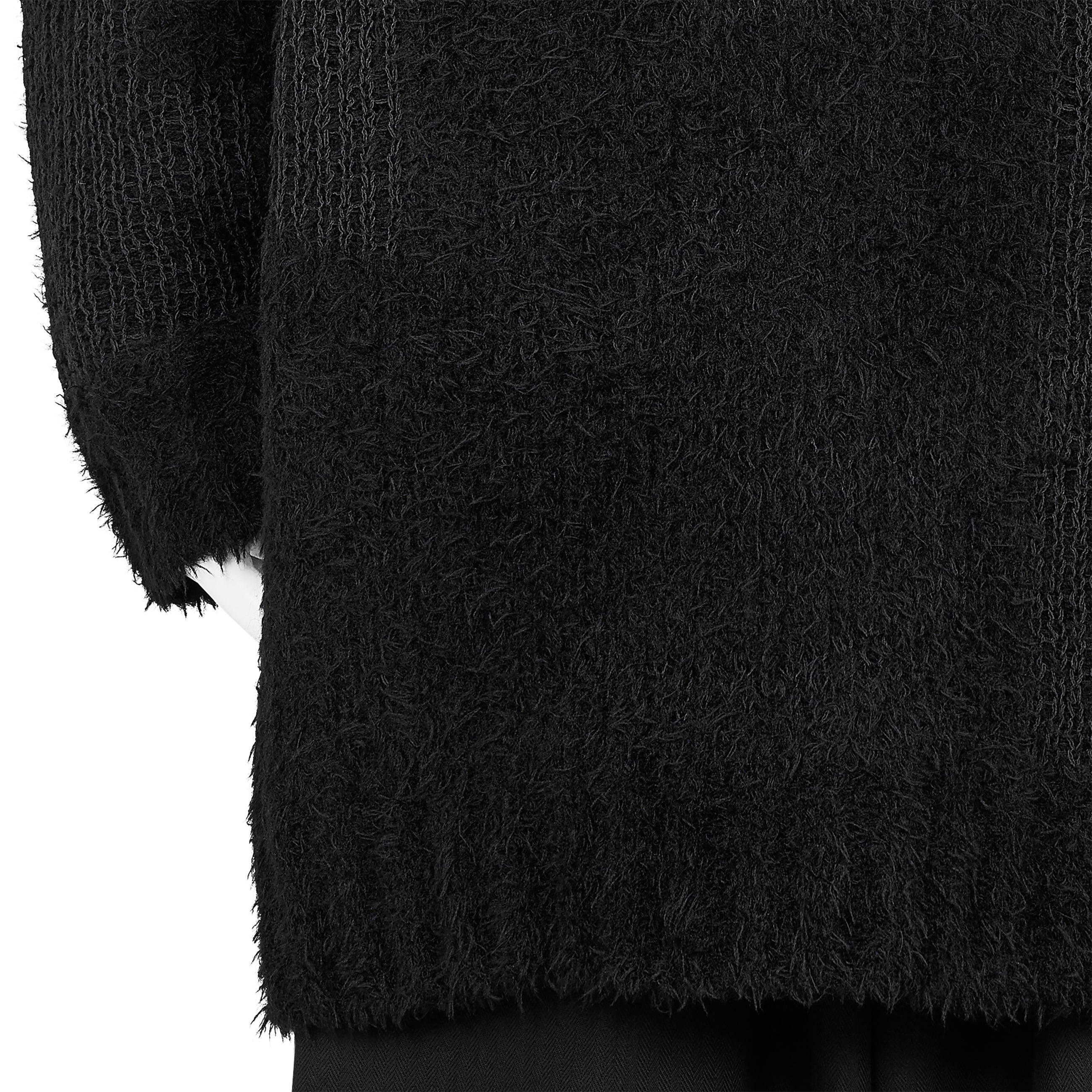 JACQUARD SIDE ZIP HIGH NECK KNIT BLACK