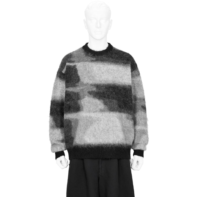 KID MOHAIR JACQUARD KNIT BEAM BLACK