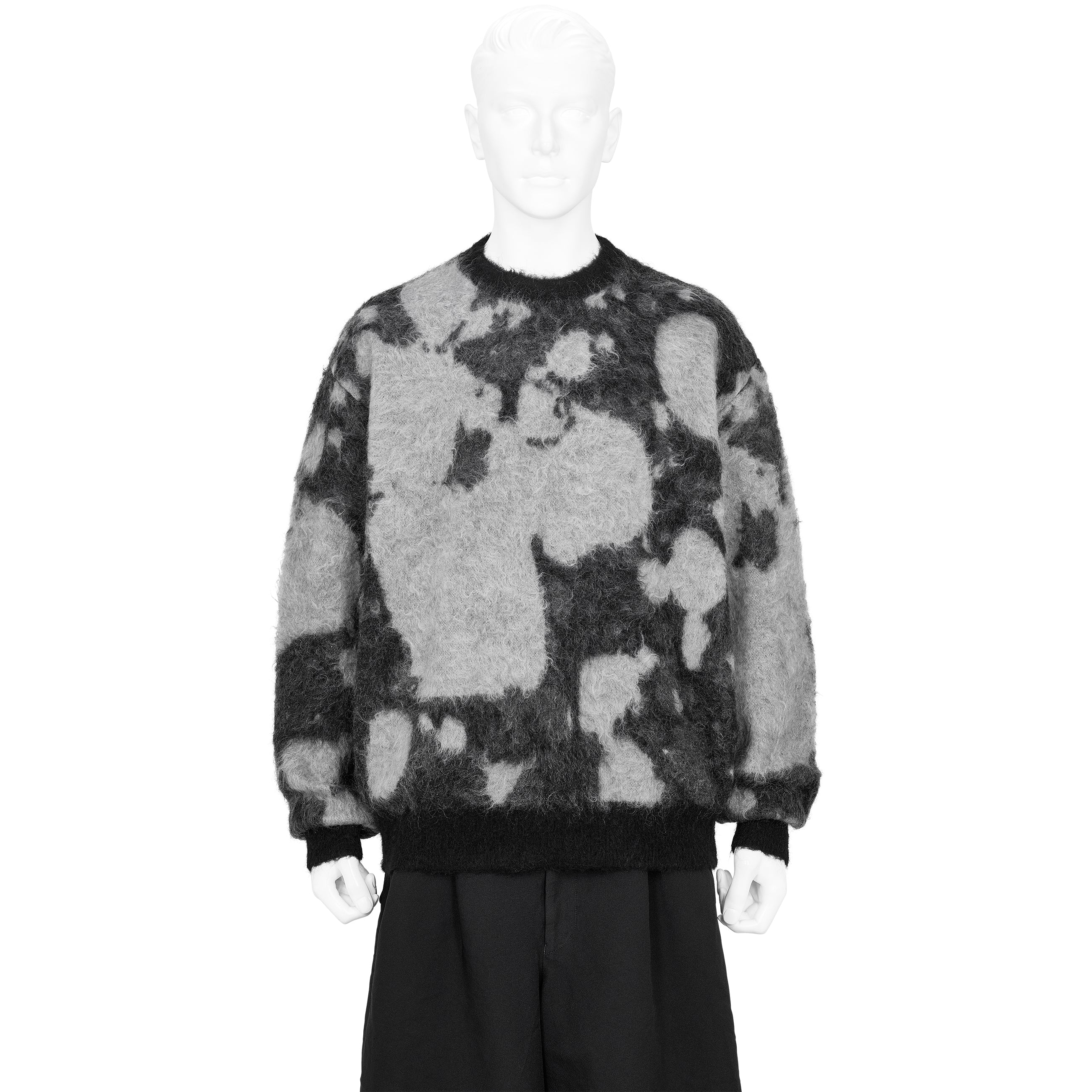 KID MOHAIR JACQUARD KNIT BUBBLE BLACK