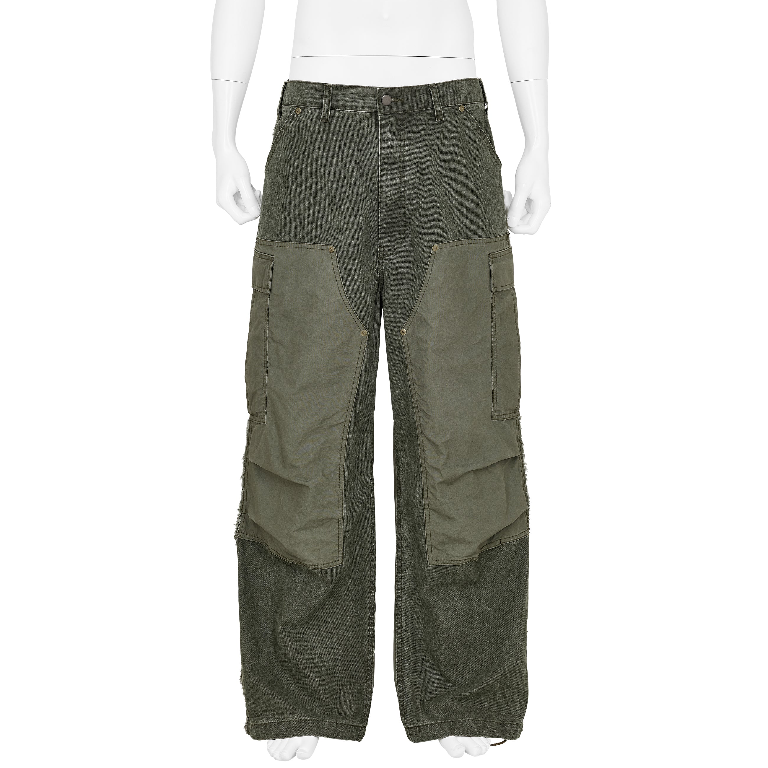 CONNECTED DOUBLE KNEE CARGO OLIVE - YOKE(ヨーク) - BOTTOMS