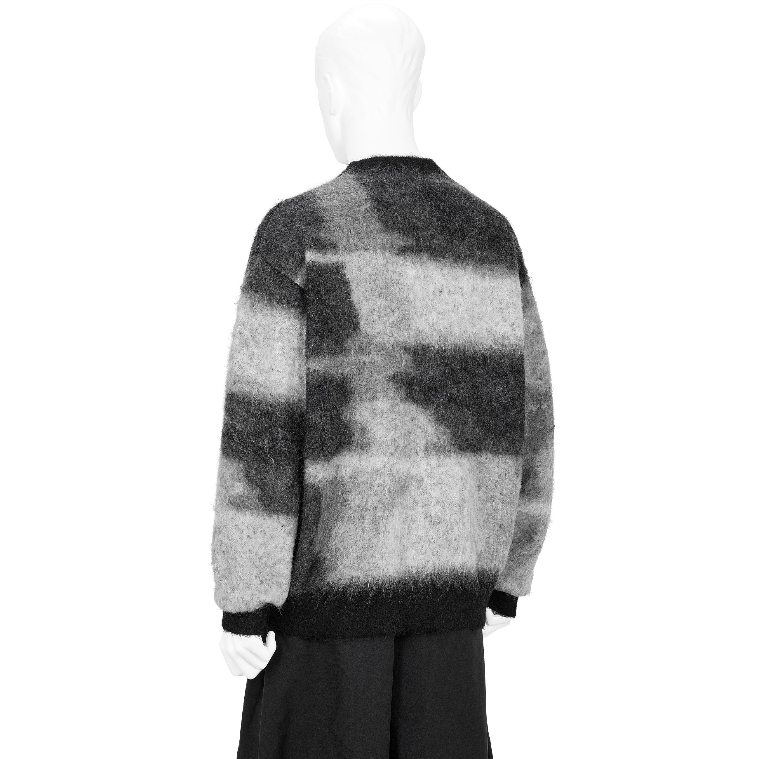 KID MOHAIR JACQUARD KNIT BEAM BLACK