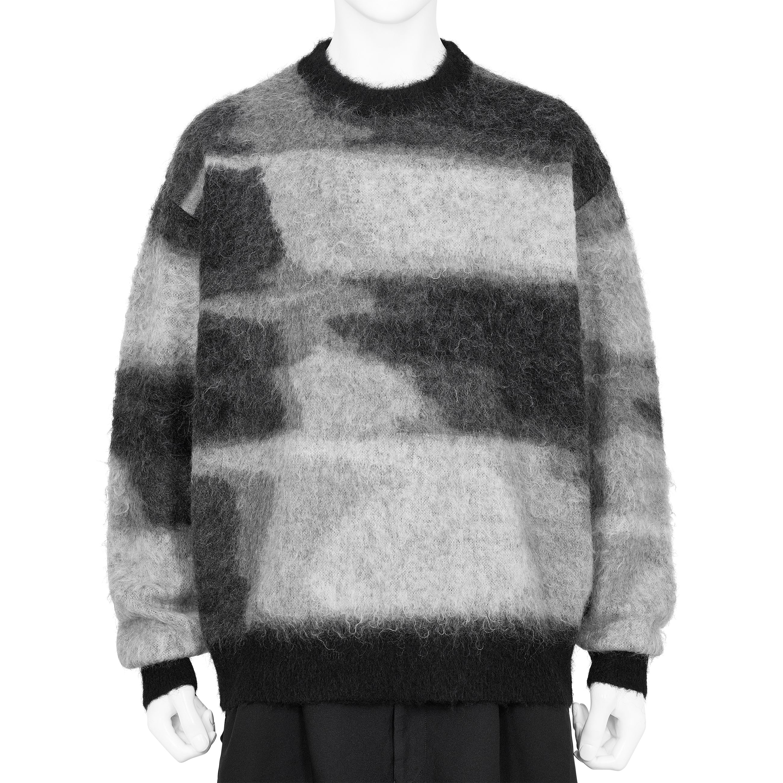 KID MOHAIR JACQUARD KNIT BEAM BLACK