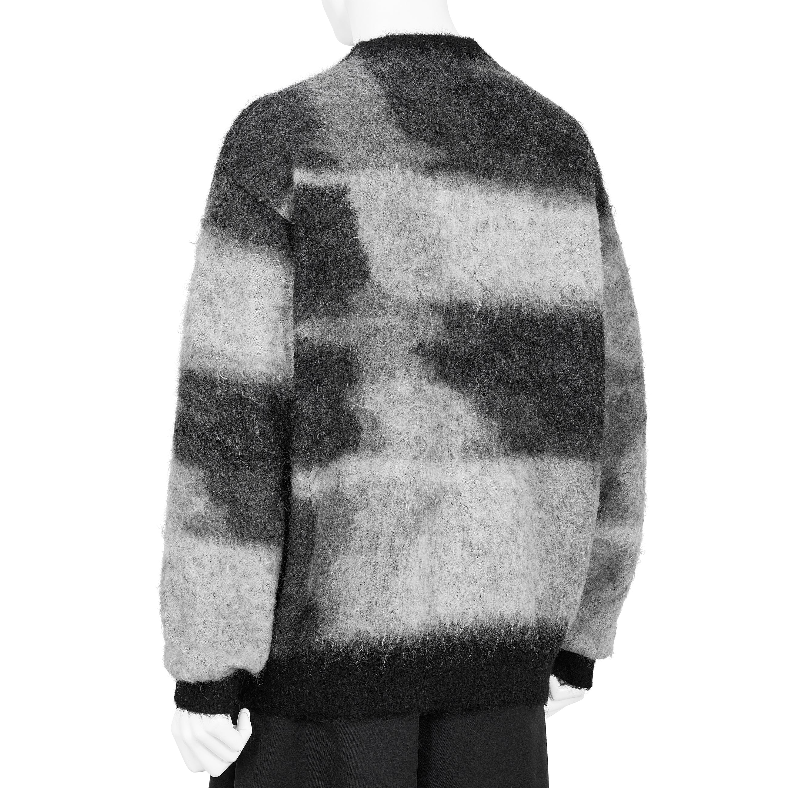 KID MOHAIR JACQUARD KNIT BEAM BLACK