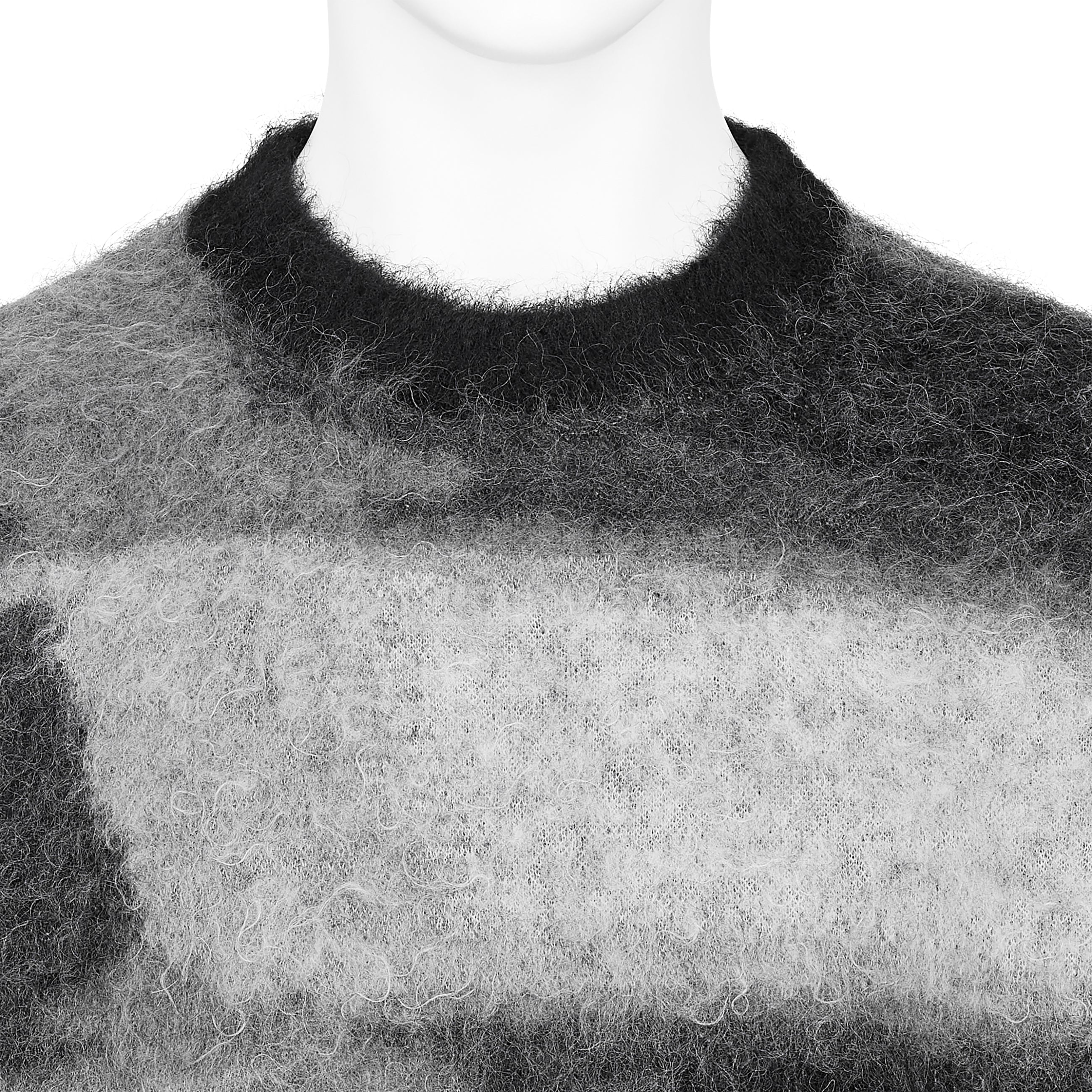 KID MOHAIR JACQUARD KNIT BEAM BLACK