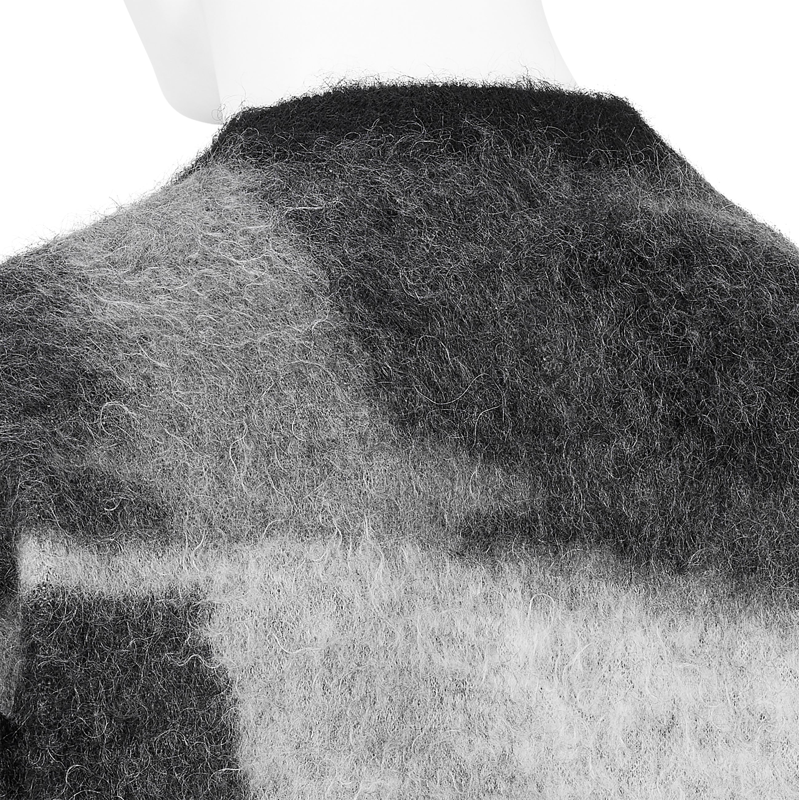 KID MOHAIR JACQUARD KNIT BEAM BLACK