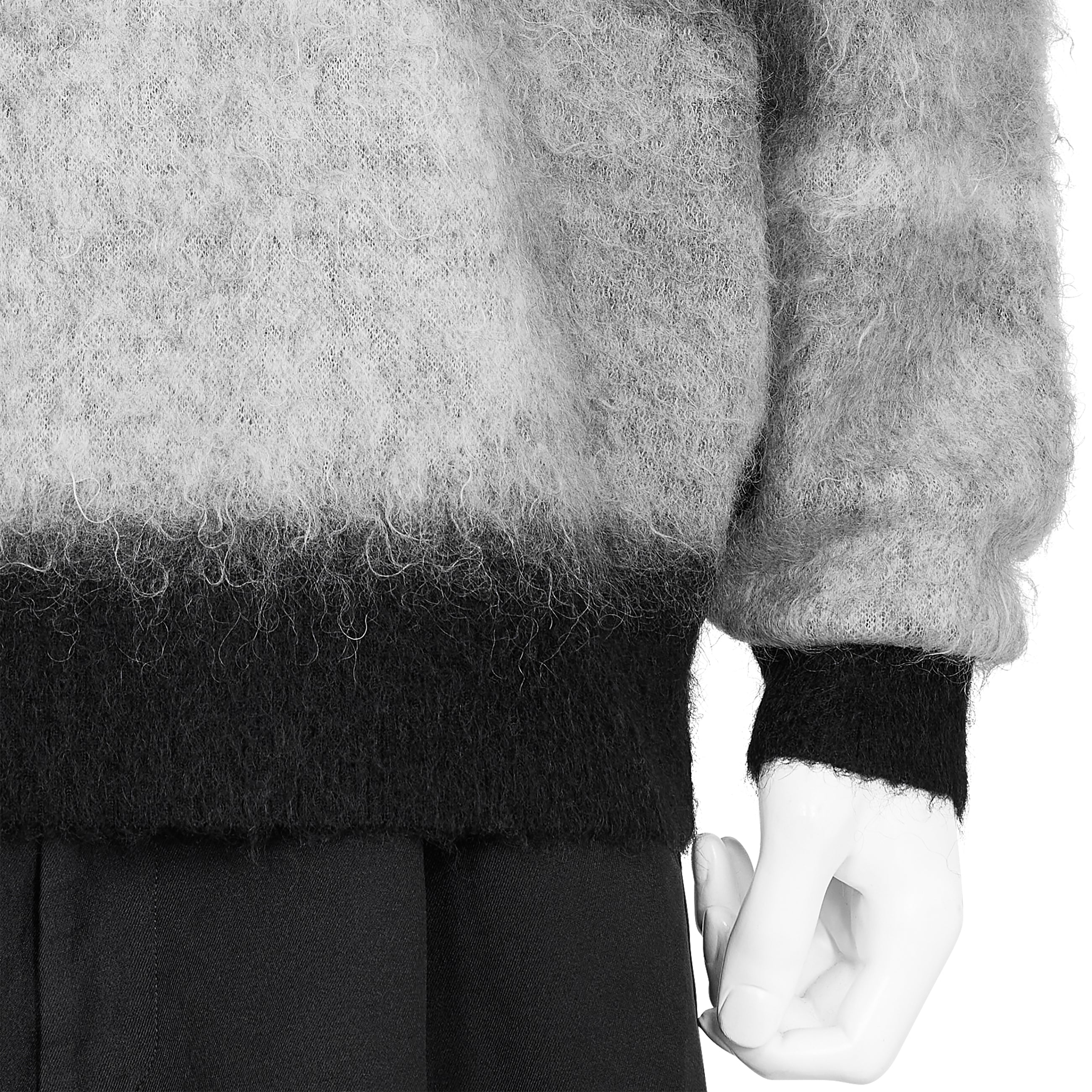 KID MOHAIR JACQUARD KNIT BEAM BLACK