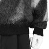 KID MOHAIR JACQUARD KNIT BLUR BLACK