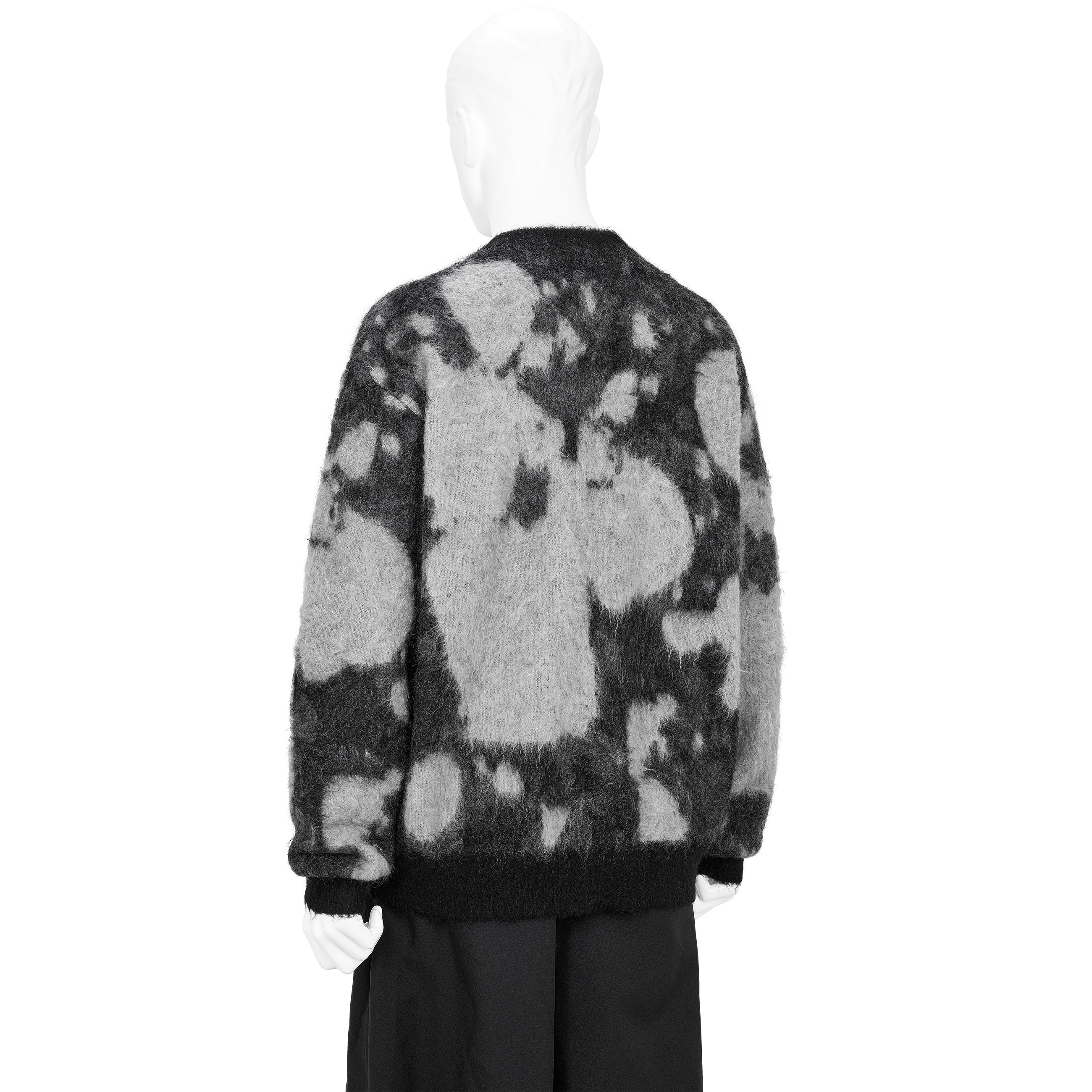 KID MOHAIR JACQUARD KNIT BUBBLE BLACK