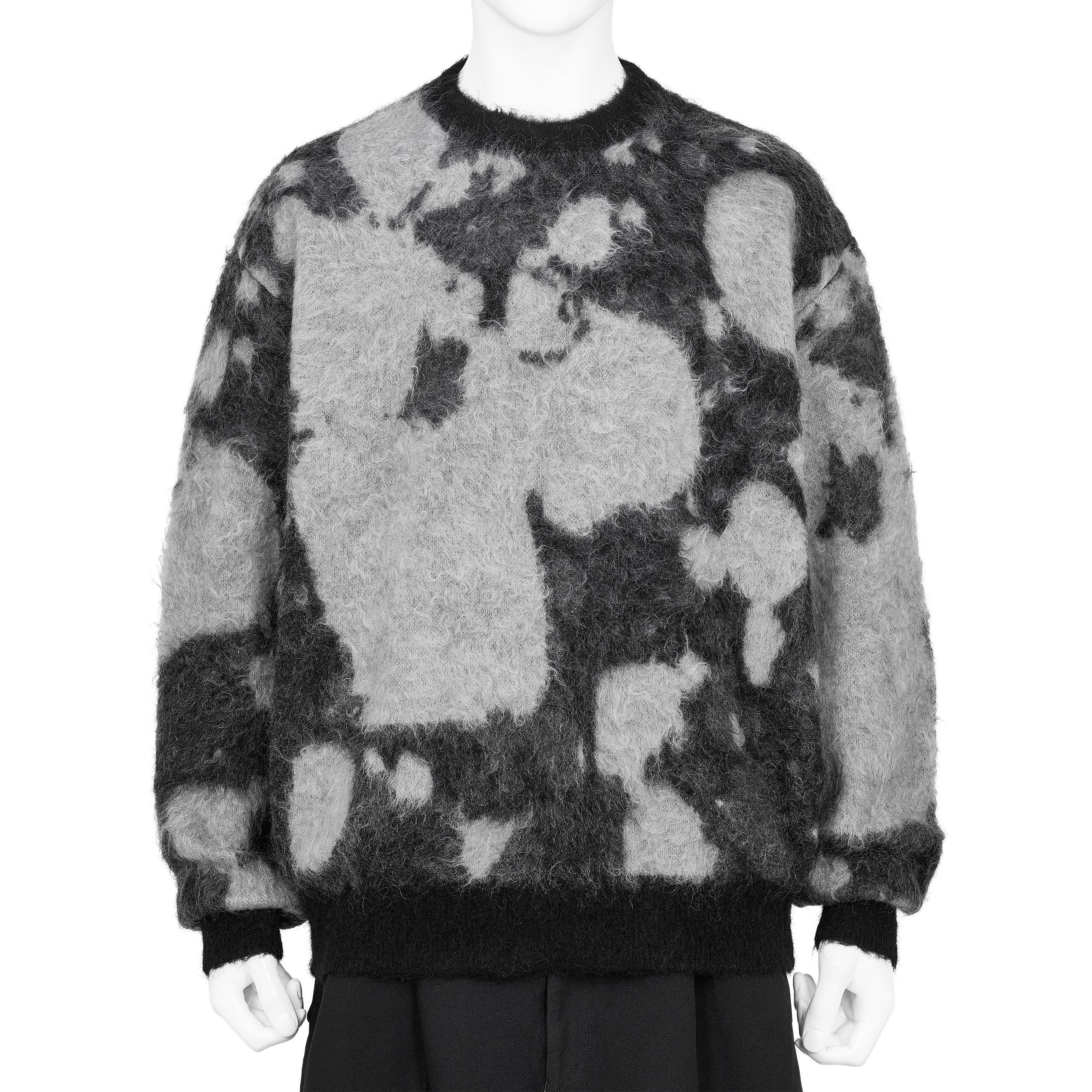 KID MOHAIR JACQUARD KNIT BUBBLE BLACK