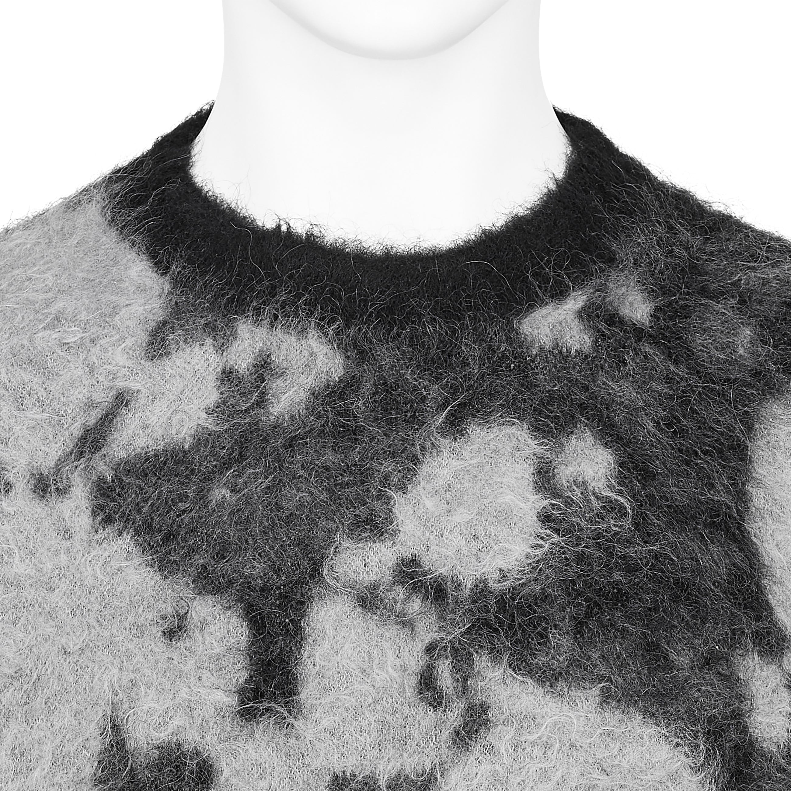 KID MOHAIR JACQUARD KNIT BUBBLE BLACK