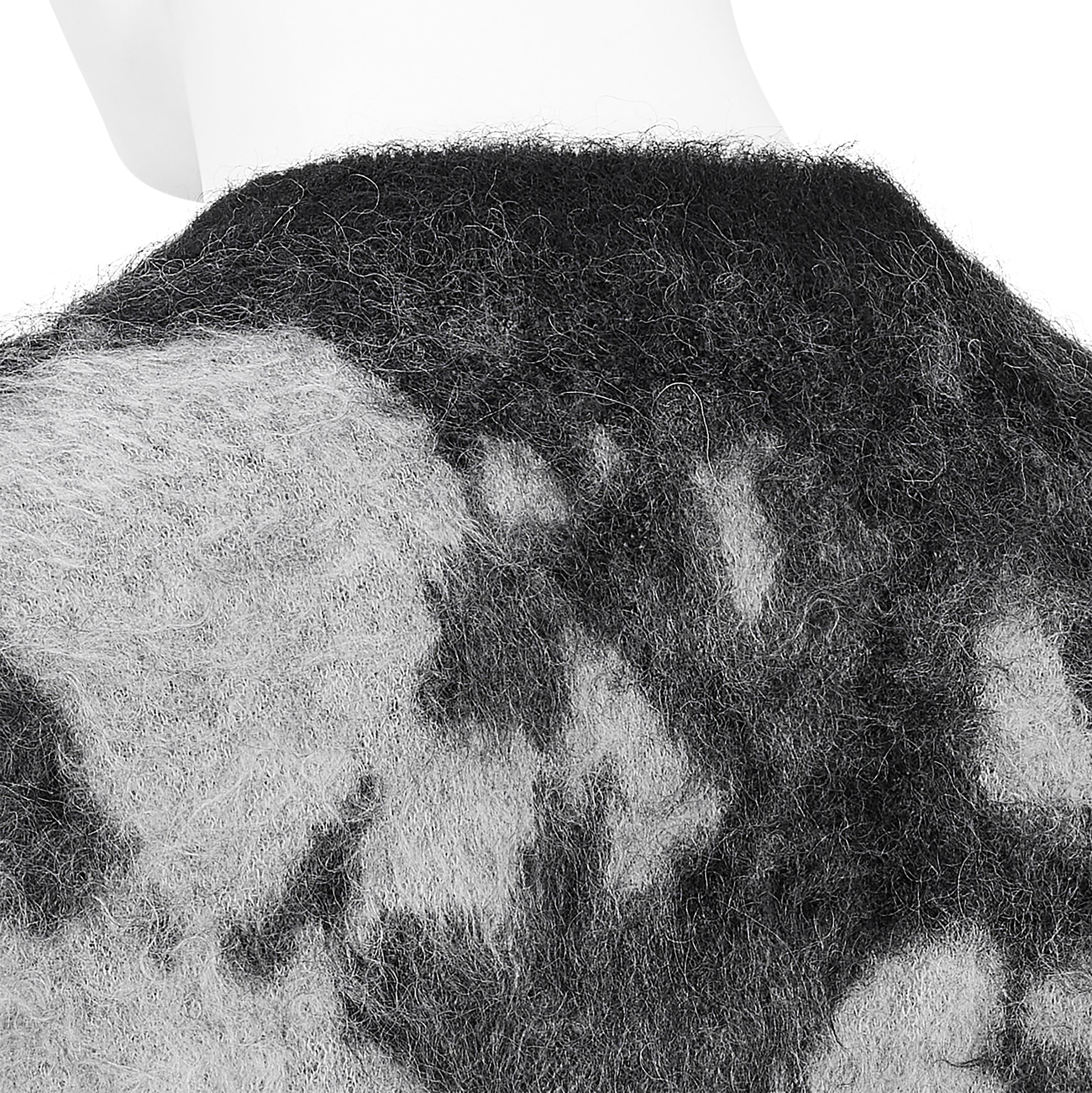 KID MOHAIR JACQUARD KNIT BUBBLE BLACK