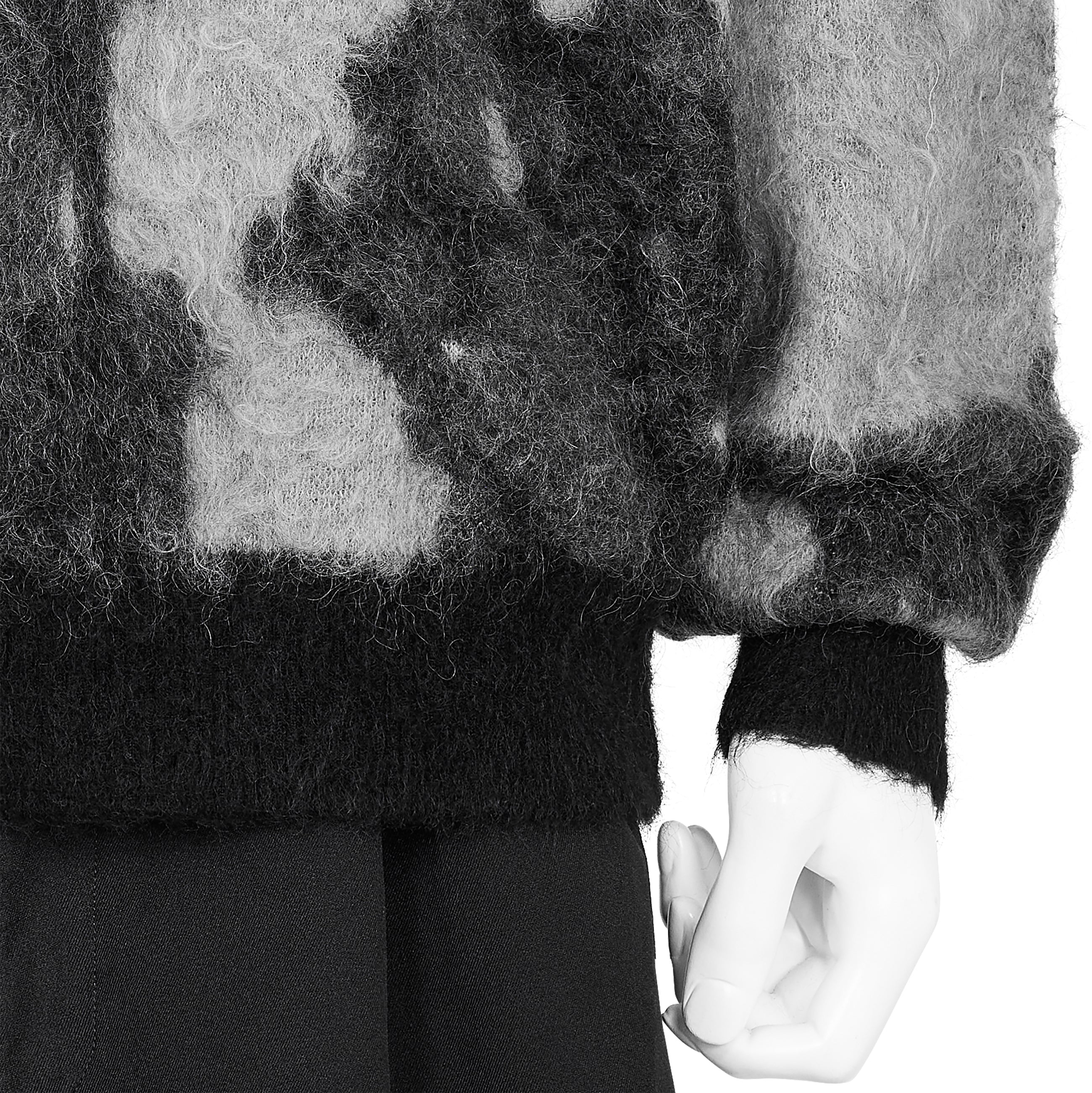 KID MOHAIR JACQUARD KNIT BUBBLE BLACK