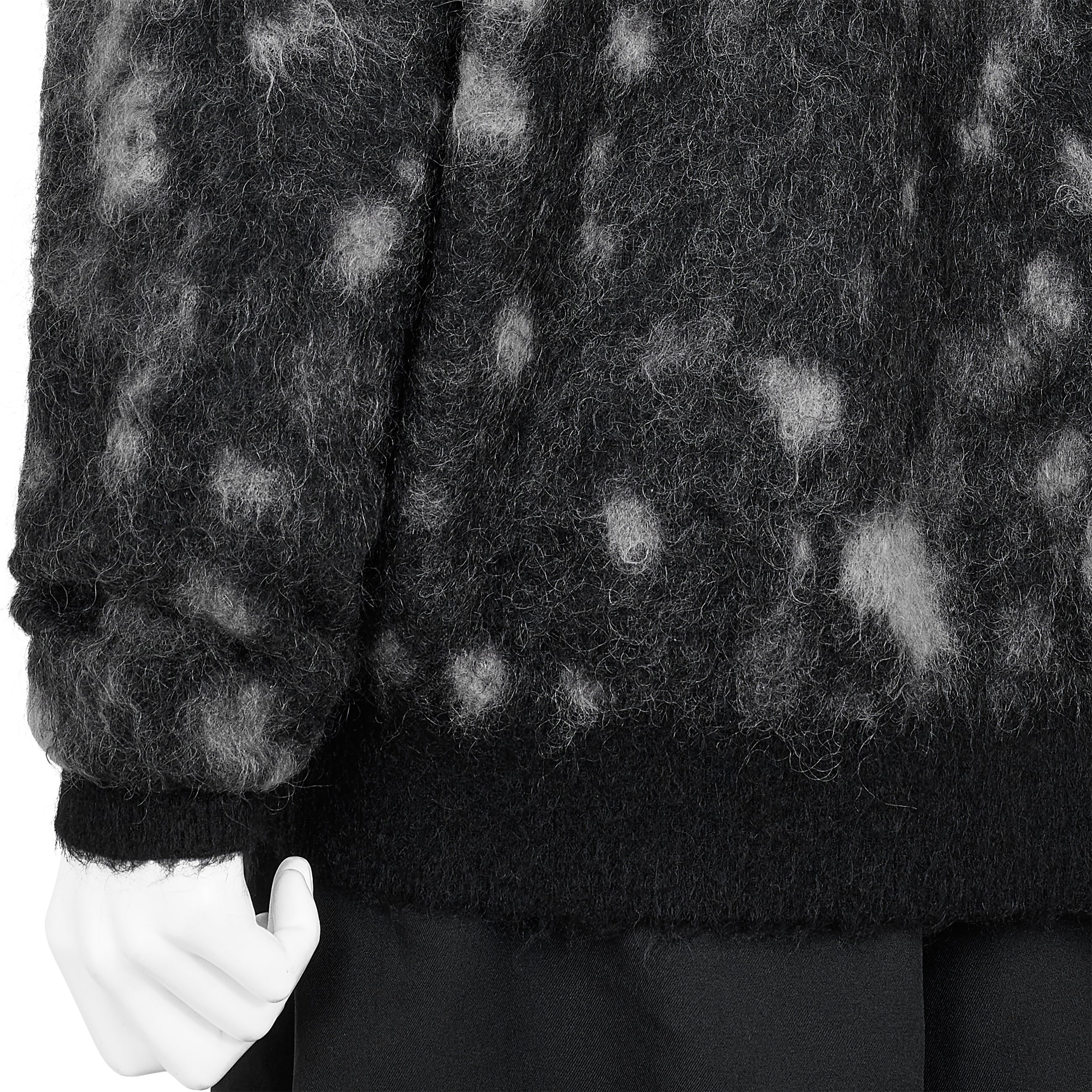 KID MOHAIR JACQUARD CARDIGAN WATER DROP BLACK - YOKE(ヨーク