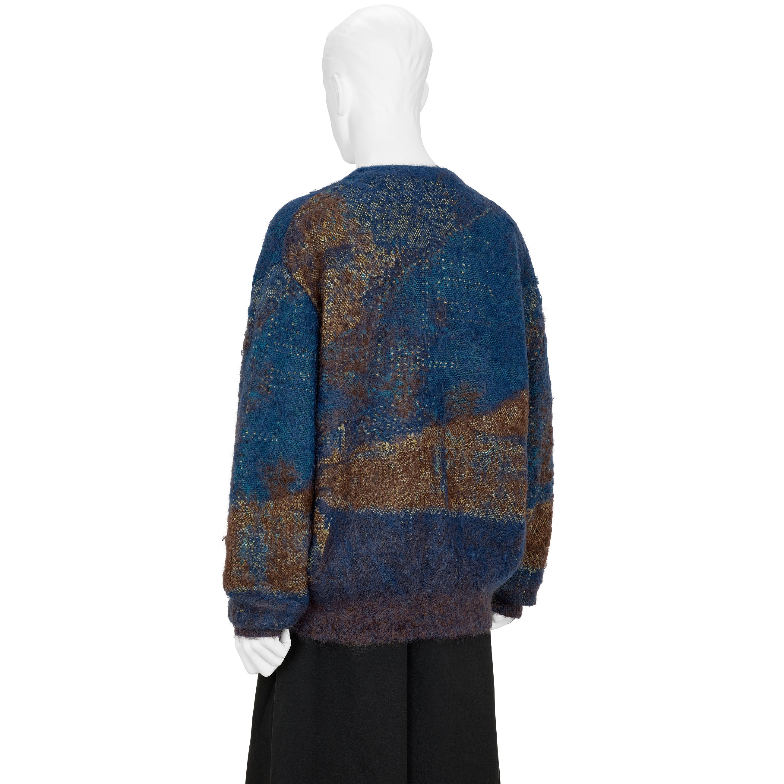 ABSTRACT JACQUARD MOHAIR CARDIGAN BLUE - YOKE(ヨーク) - TOPS