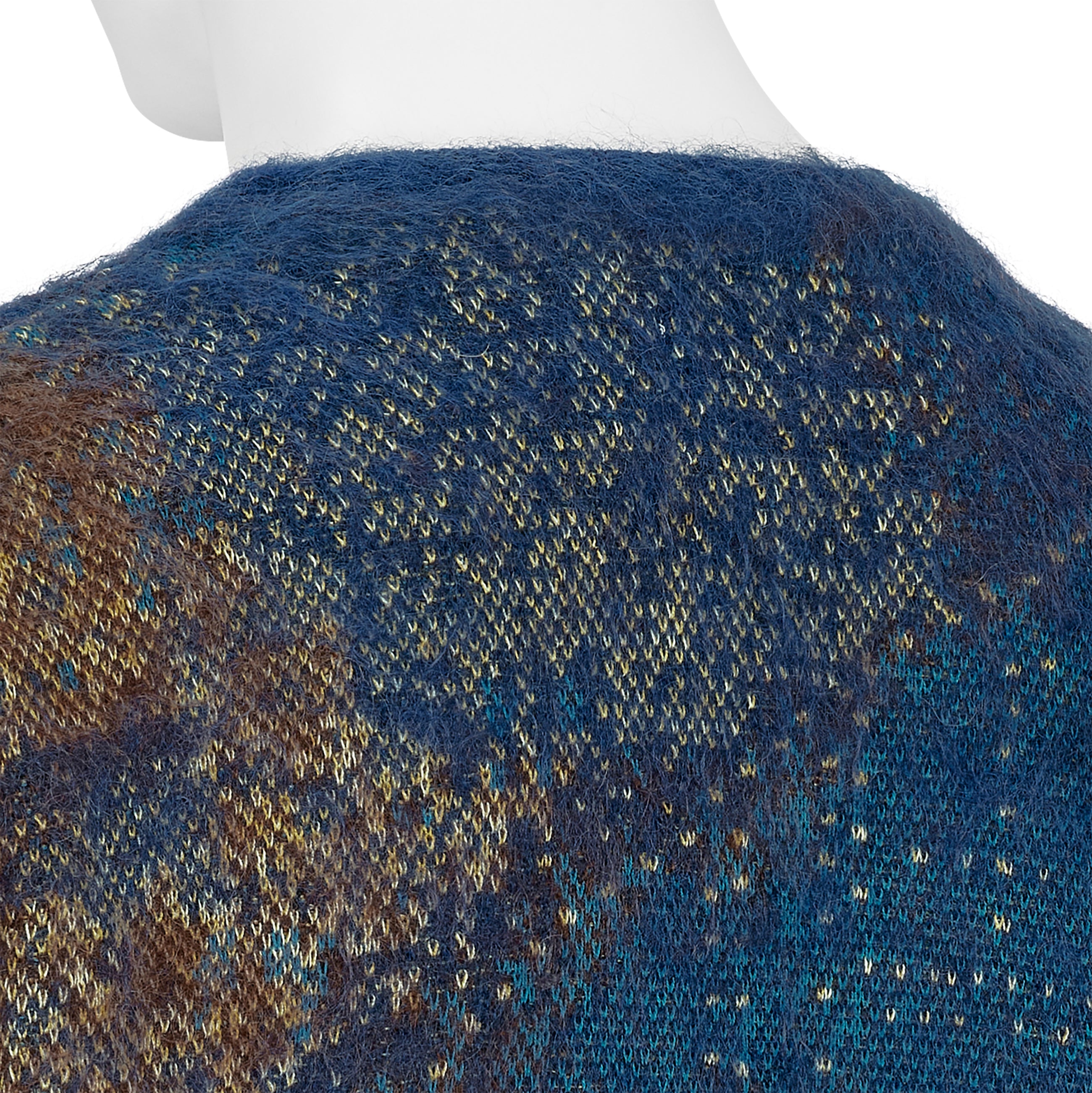 ABSTRACT JACQUARD MOHAIR CARDIGAN BLUE - YOKE(ヨーク) - TOPS