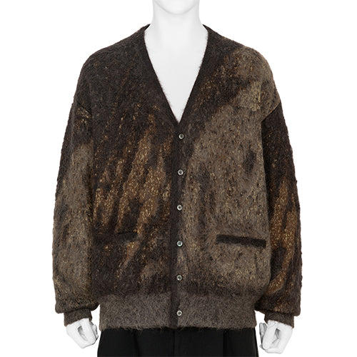 ABSTRACT JACQUARD MOHAIR CARDIGAN BLUE - YOKE(ヨーク) - TOPS