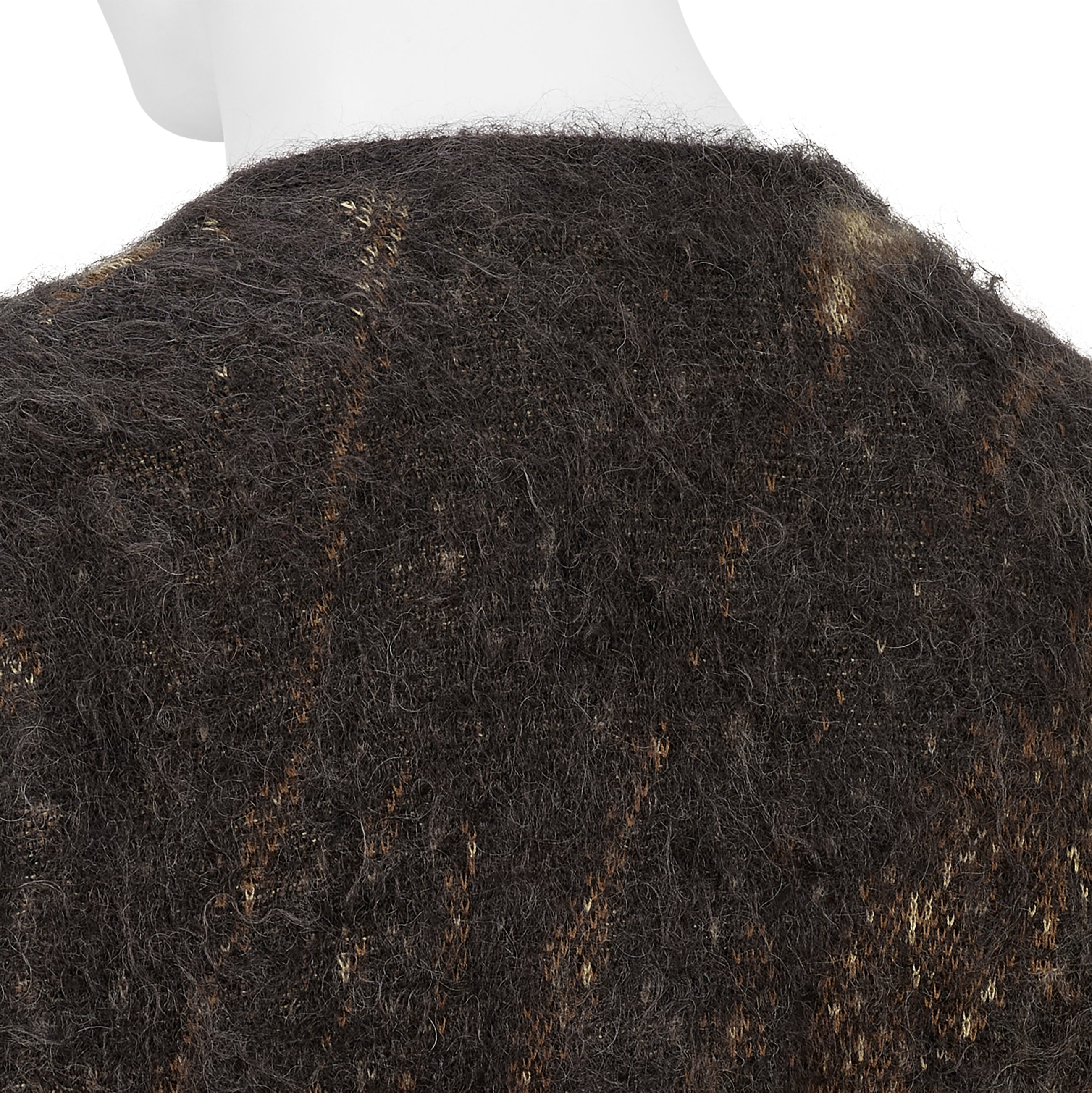 ABSTRACT JACQUARD MOHAIR CARDIGAN BROWN