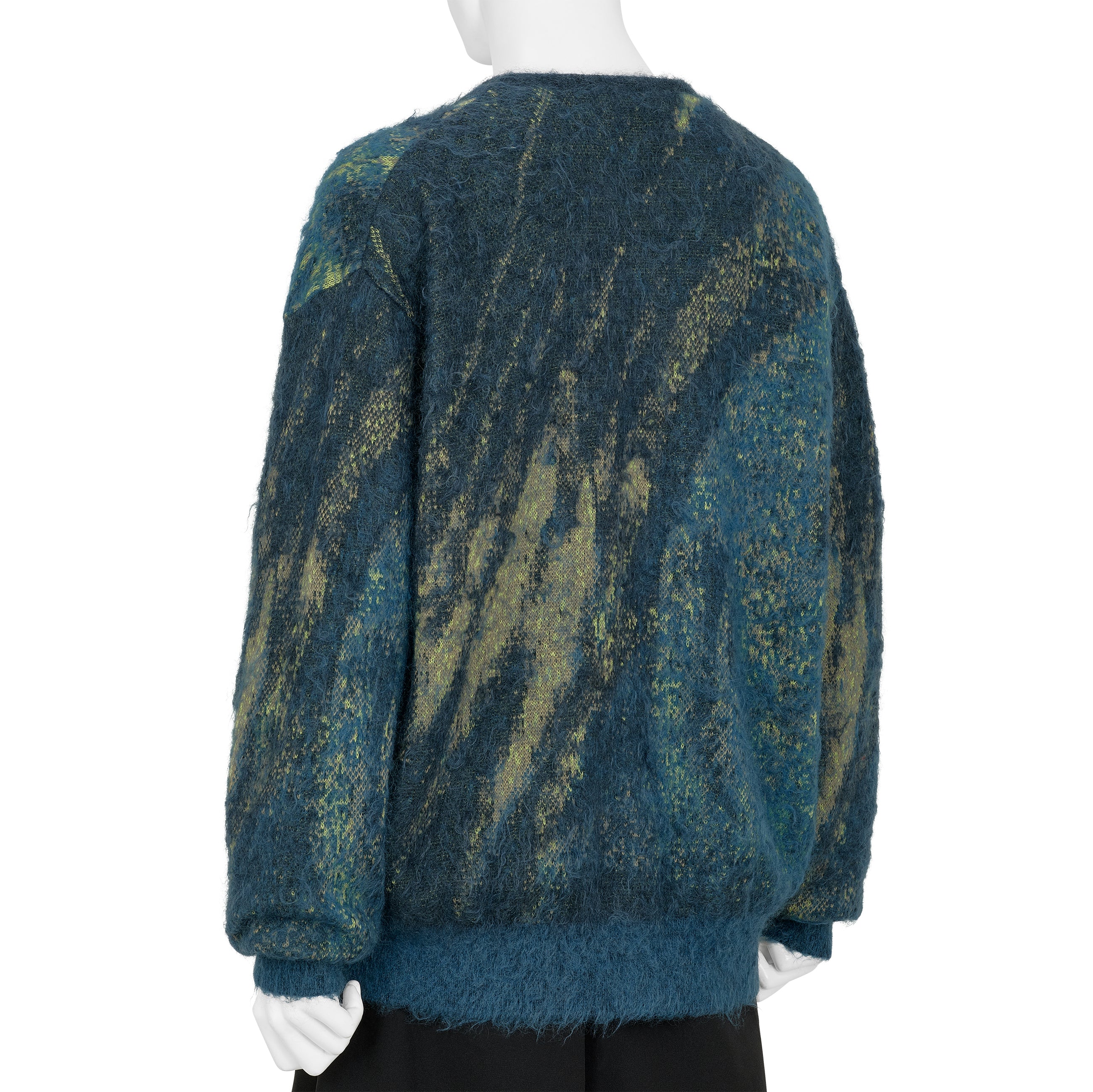ABSTRACT JACQUARD MOHAIR CARDIGAN GREEN - YOKE(ヨーク) - TOPS