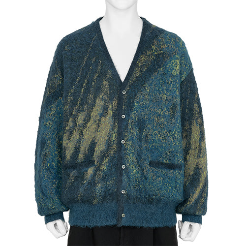 ABSTRACT JACQUARD MOHAIR CARDIGAN BROWN - YOKE(ヨーク) - TOPS