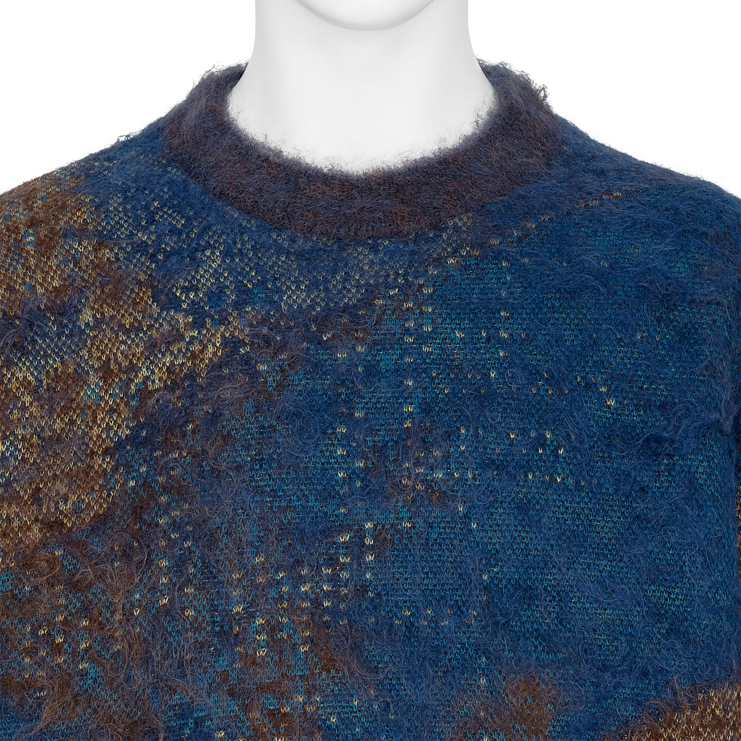 ABSTRACT JACQUARD MOHAIR SWEATER BLUE - YOKE(ヨーク) - TOPS