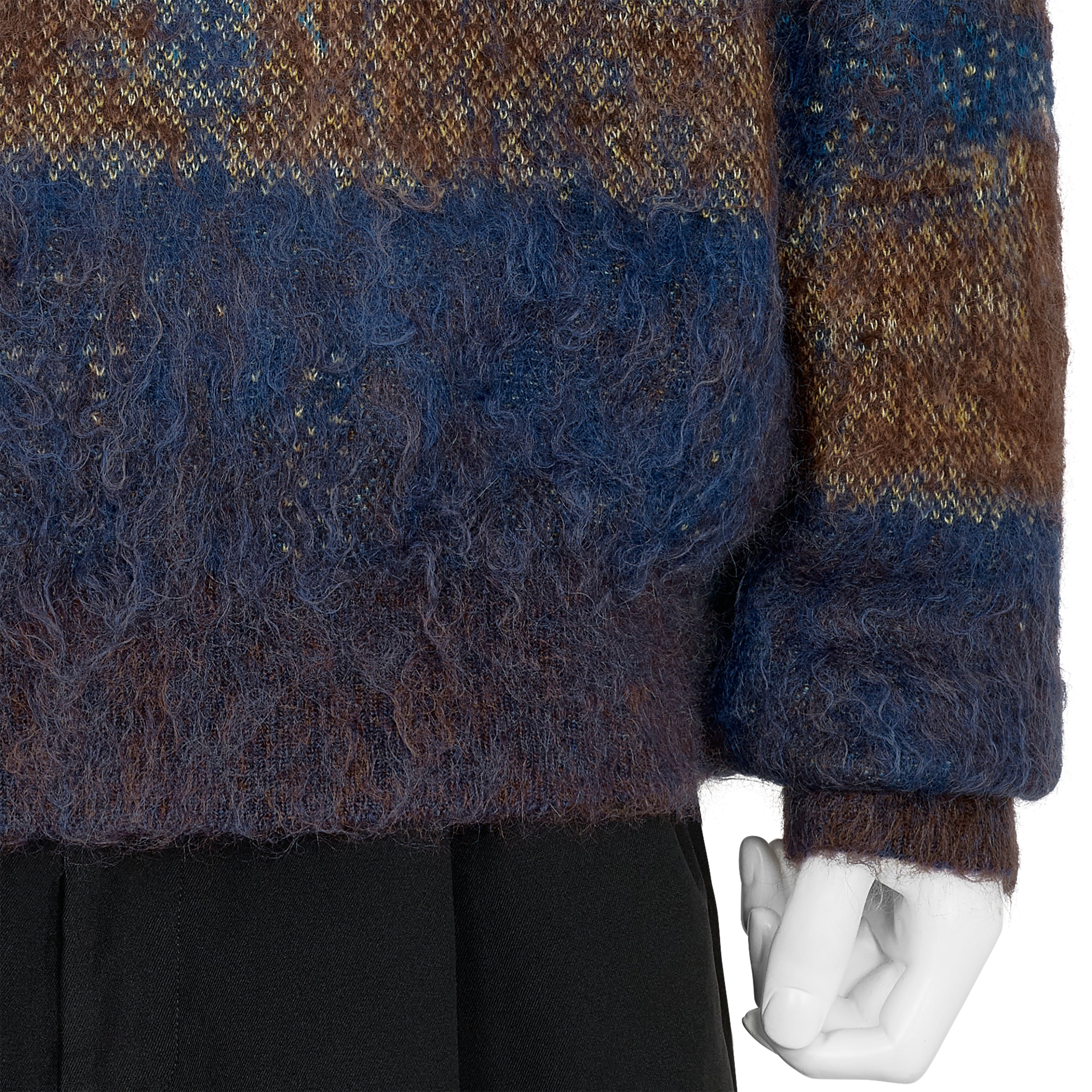 ABSTRACT JACQUARD MOHAIR SWEATER BLUE - YOKE(ヨーク) - TOPS