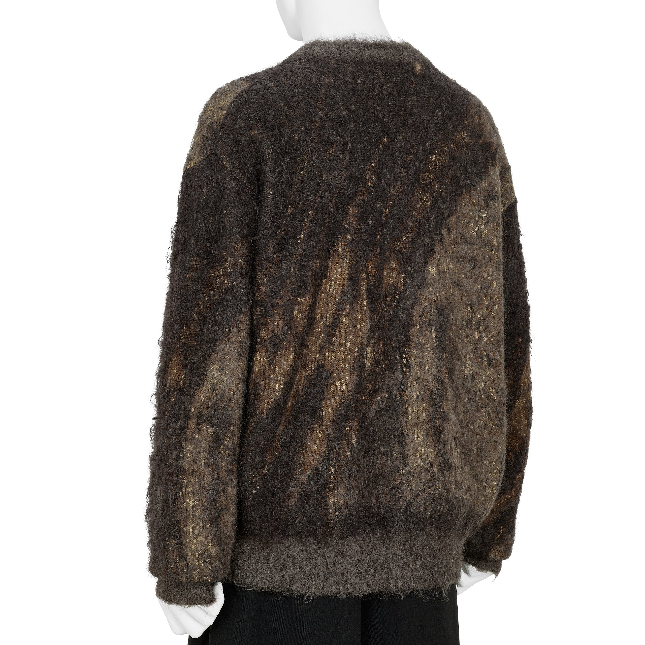 ABSTRACT JACQUARD MOHAIR SWEATER BROWN - YOKE(ヨーク) - TOPS