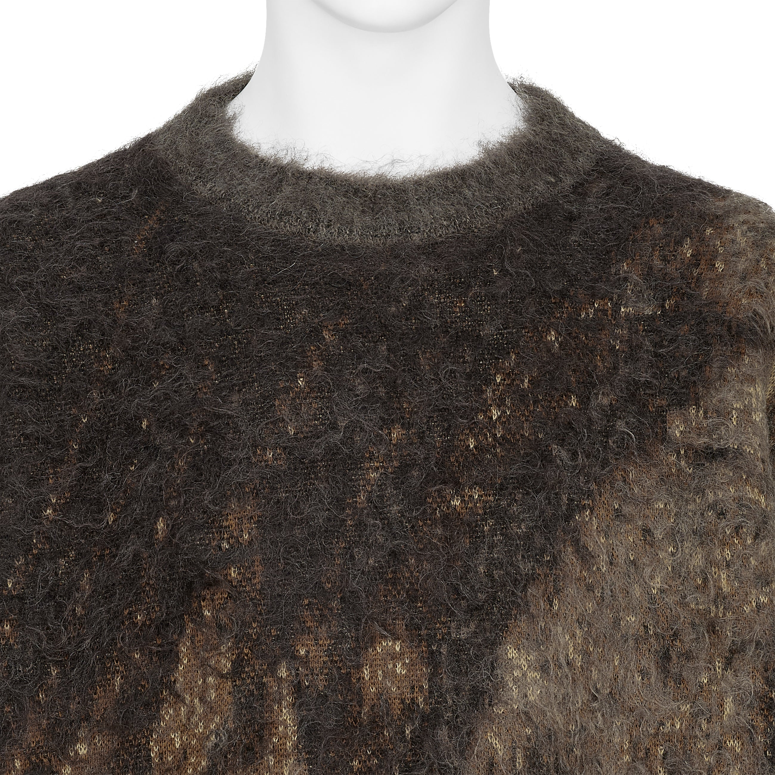 ABSTRACT JACQUARD MOHAIR SWEATER BROWN - YOKE(ヨーク) - TOPS
