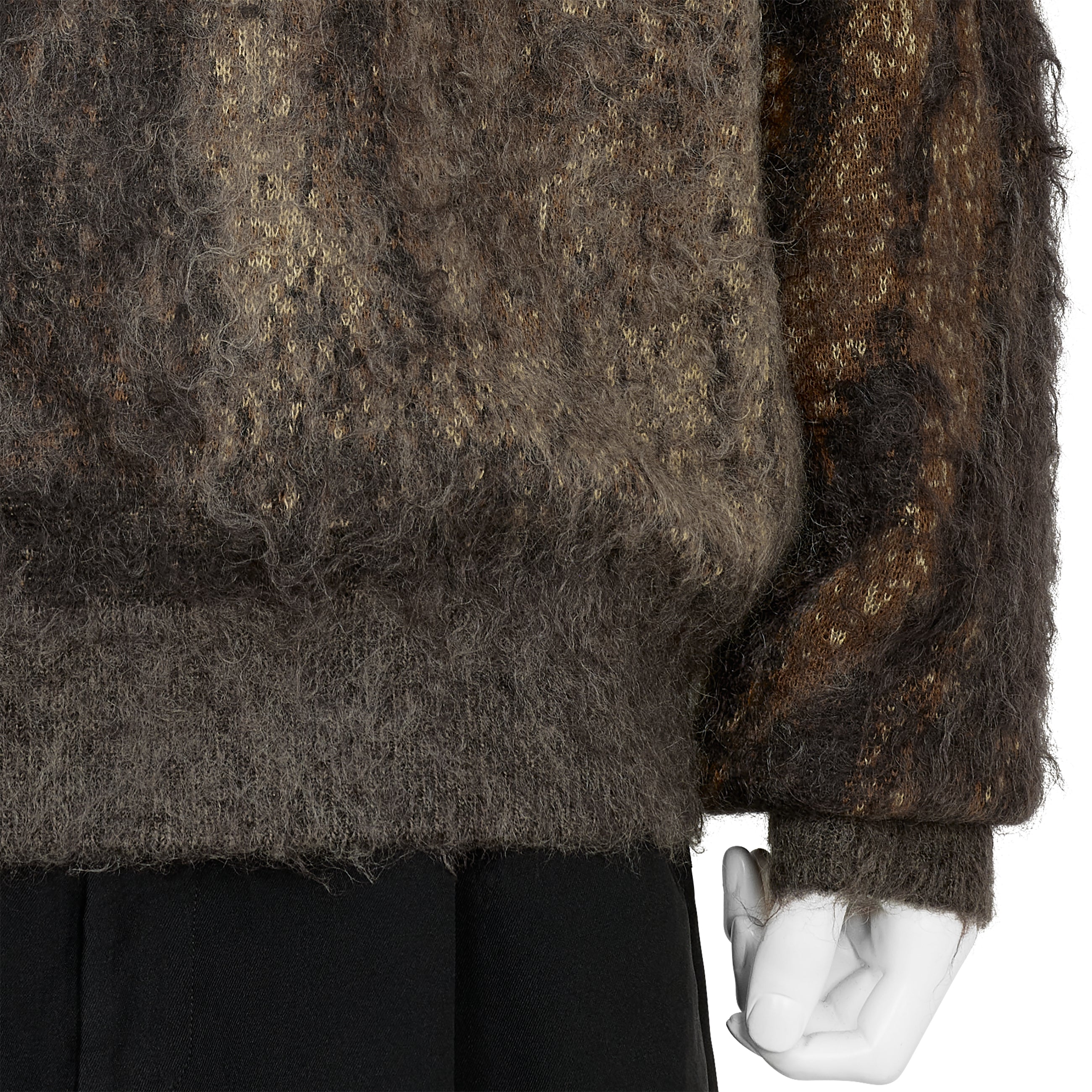 ABSTRACT JACQUARD MOHAIR SWEATER BROWN - YOKE(ヨーク) - TOPS