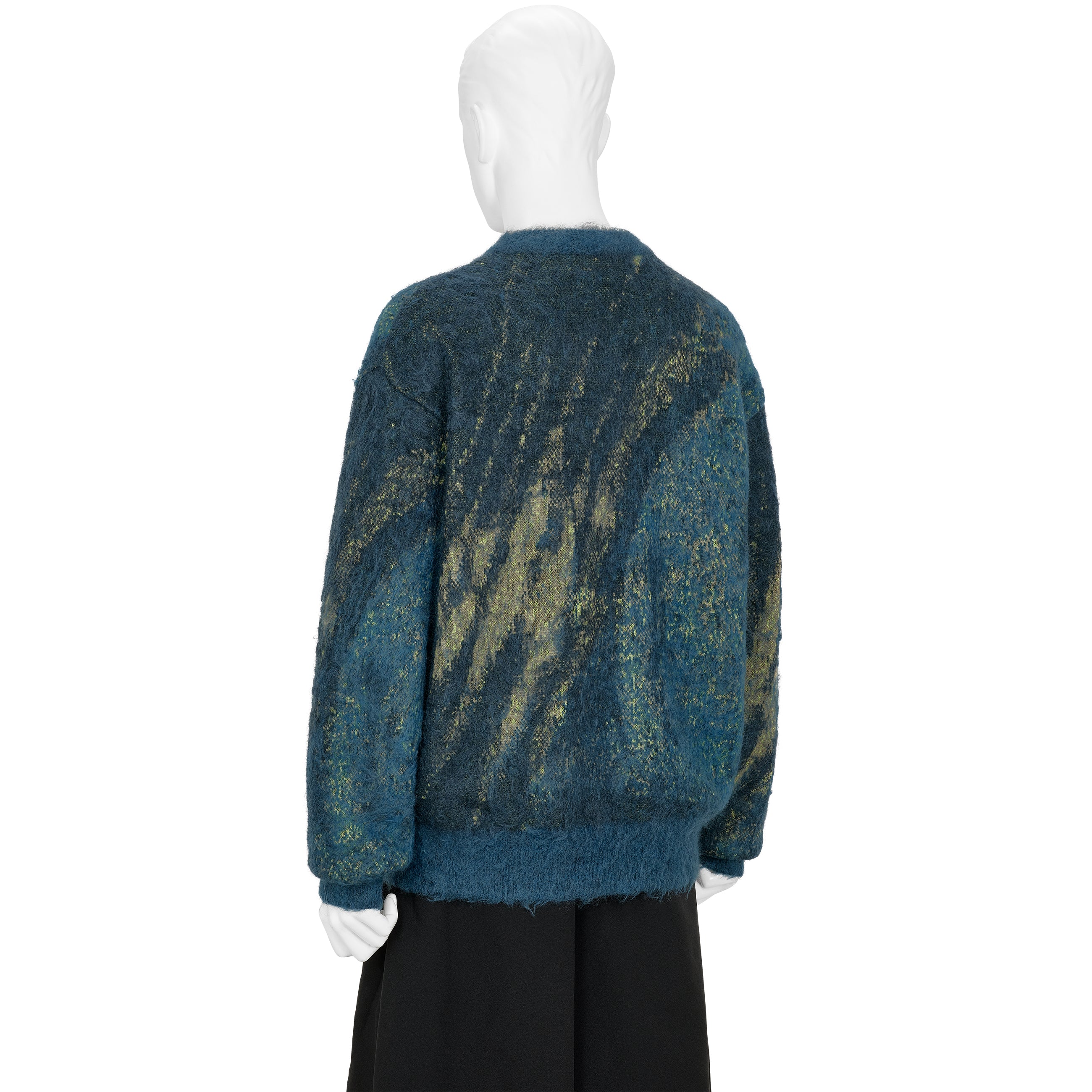 ABSTRACT JACQUARD MOHAIR SWEATER GREEN - YOKE(ヨーク) - TOPS