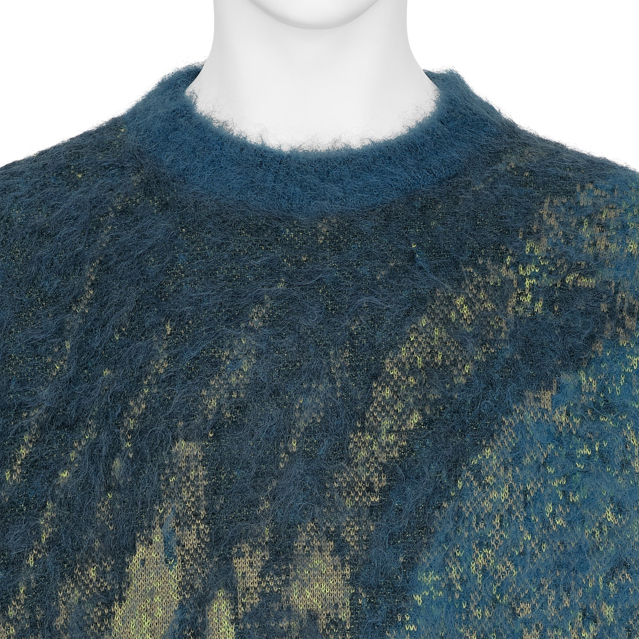 ABSTRACT JACQUARD MOHAIR SWEATER GREEN - YOKE(ヨーク) - TOPS