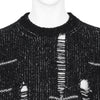 DAMAGED CREW NECK KNIT BLACK