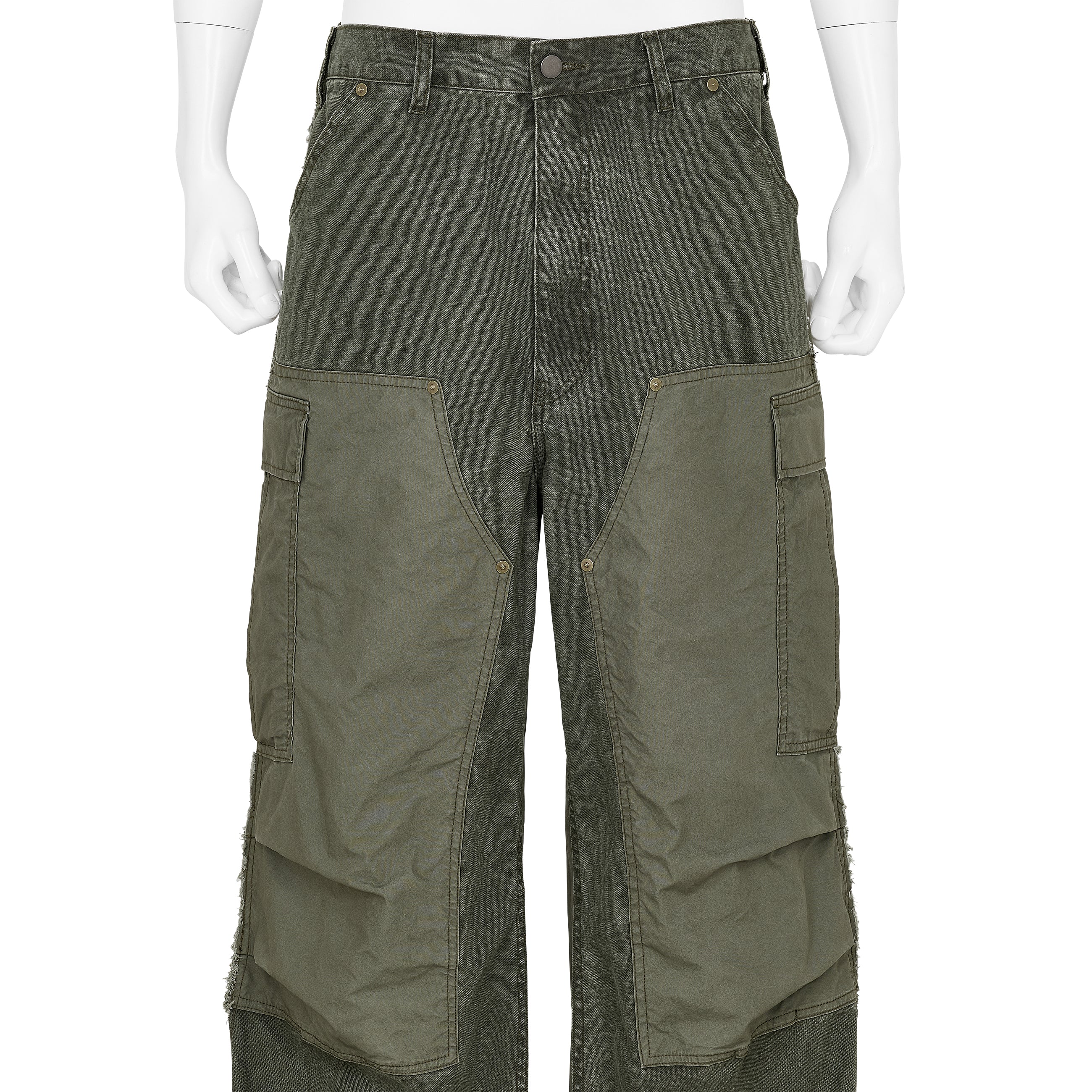 CONNECTED DOUBLE KNEE CARGO OLIVE - YOKE(ヨーク) - BOTTOMS