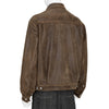 CRACKED LEATHER TRUCKER JACKET BROWN