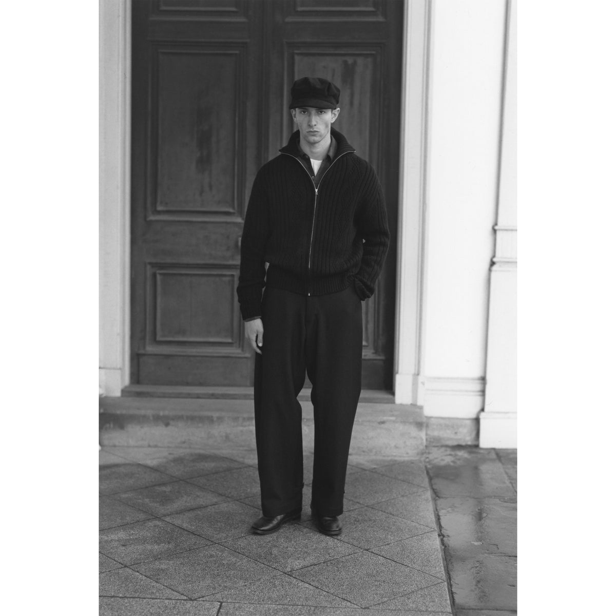 LOT.533 ZIP UP KNIT BLOUSON BLACK