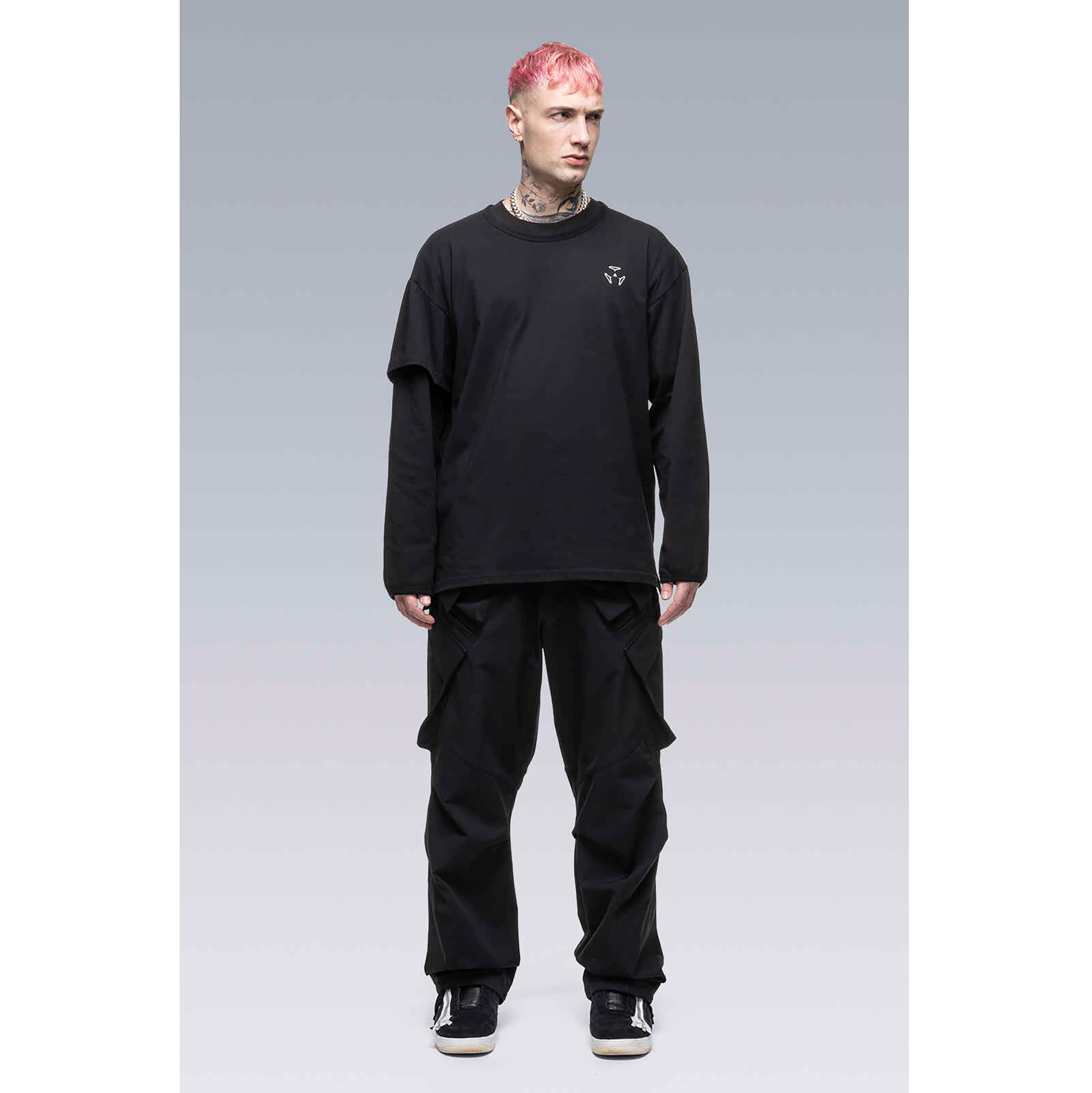 S29-PR-A ORGANIC COTTON LONG SLEEVE T-SHIRT BLACK - ACRONYM