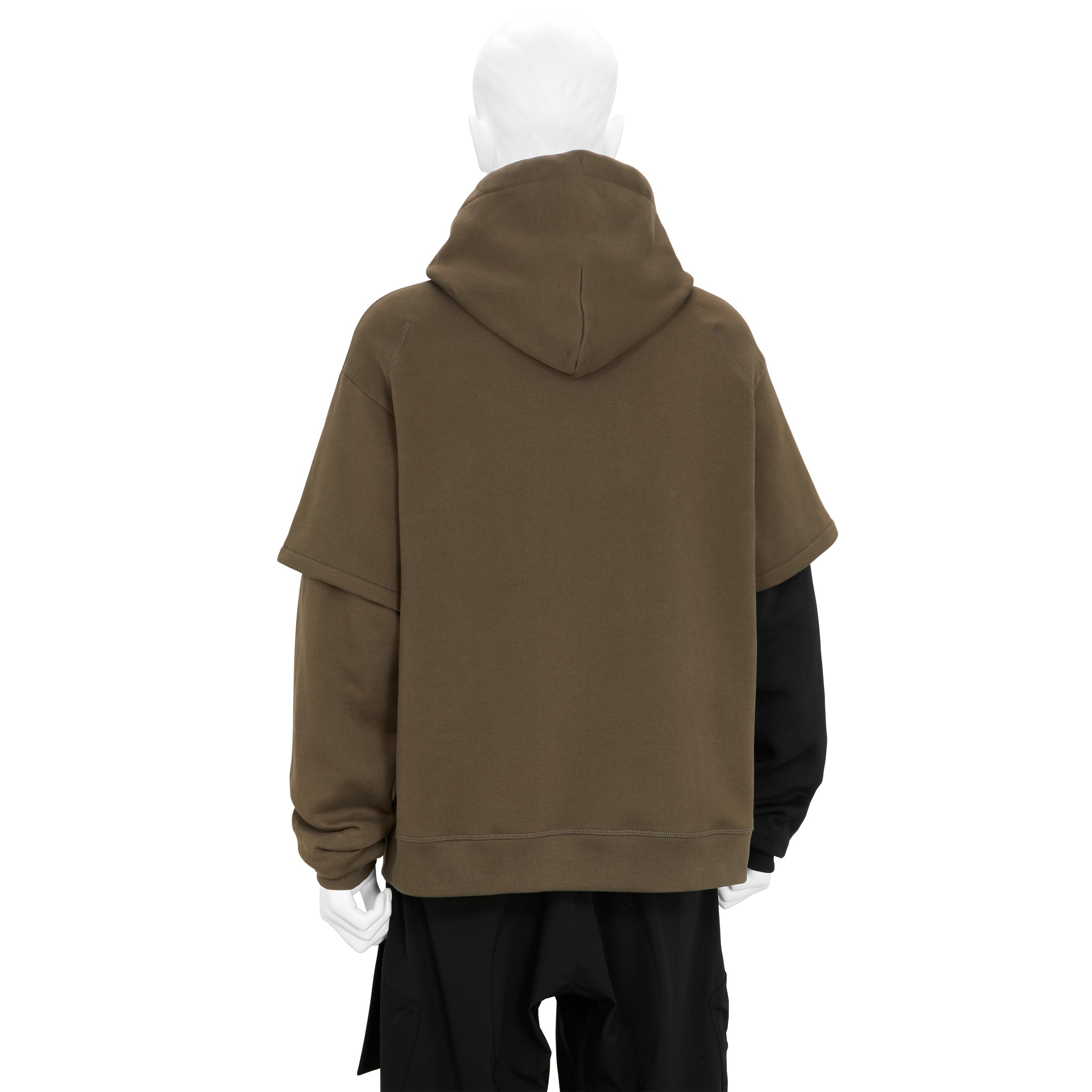 S34-PR ORGANIC COTTON HOODED SWEATSHIRT RAF GREEN BLACK - ACRONYM