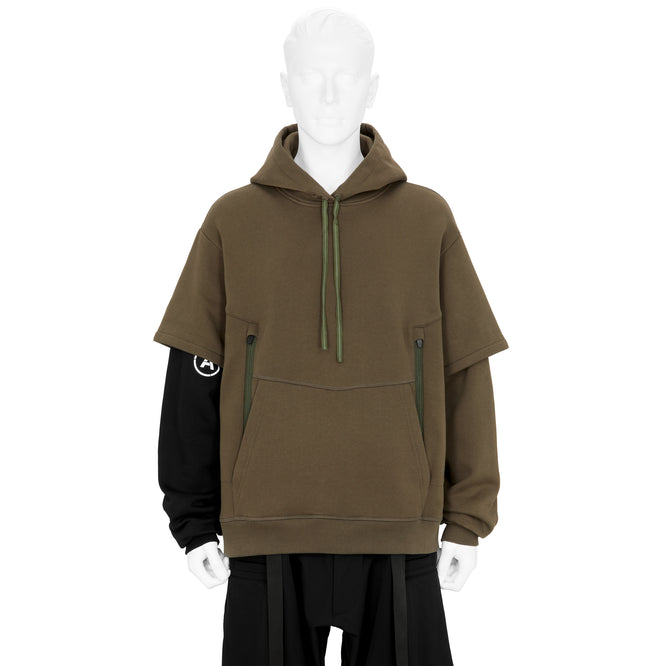 S34-PR ORGANIC COTTON HOODED SWEATSHIRT RAF GREEN BLACK