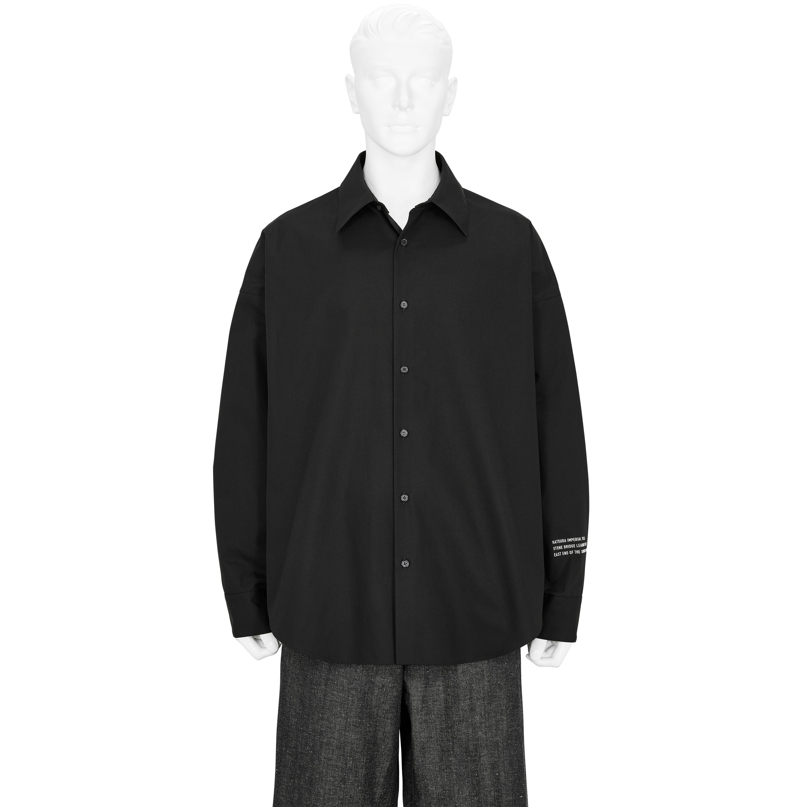 Yasuhiro Ishimoto KATSURA IMPERIAL VILLA PRINT [STONE BRIDGE] SHIRT BLACK