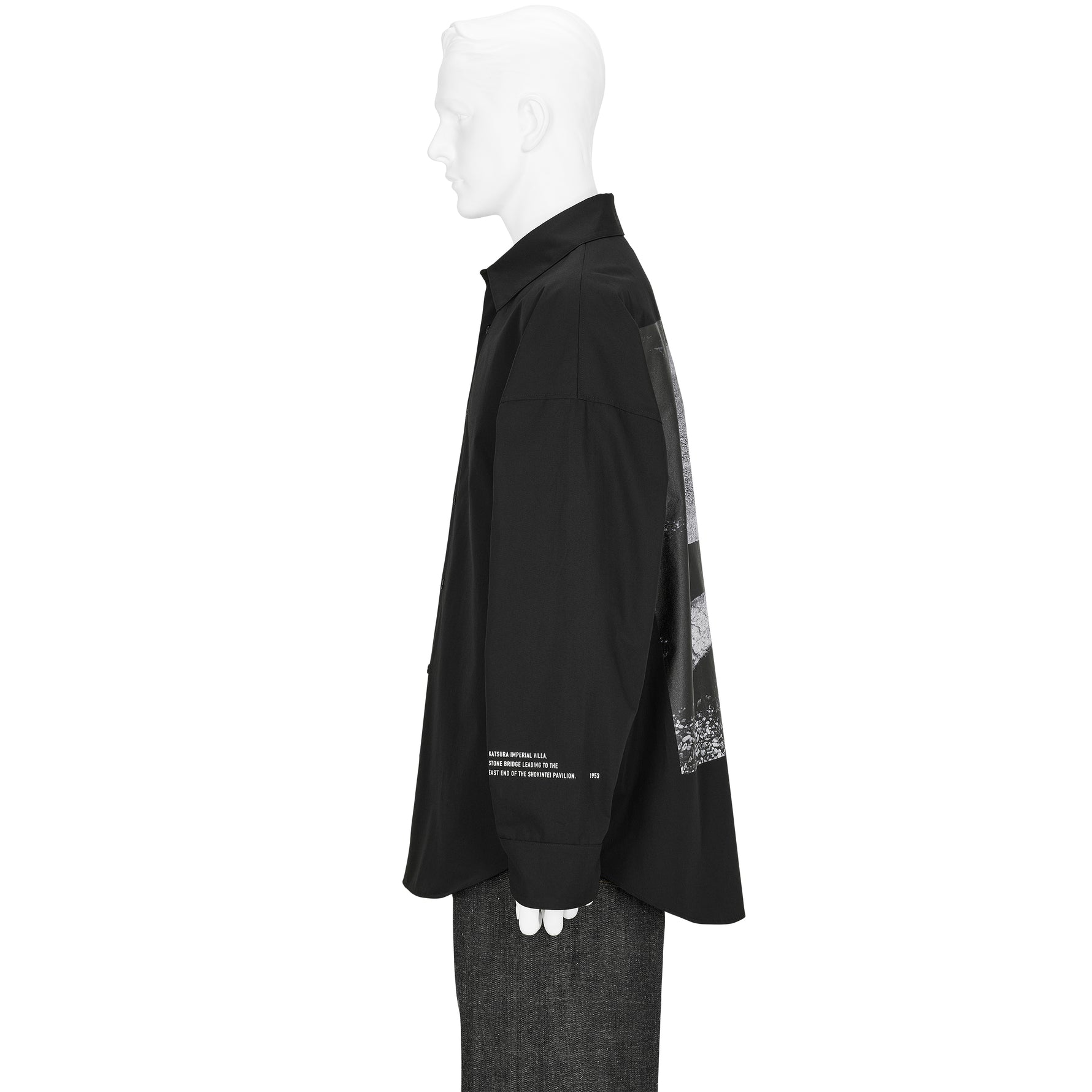 Yasuhiro Ishimoto KATSURA IMPERIAL VILLA PRINT [STONE BRIDGE] SHIRT BLACK