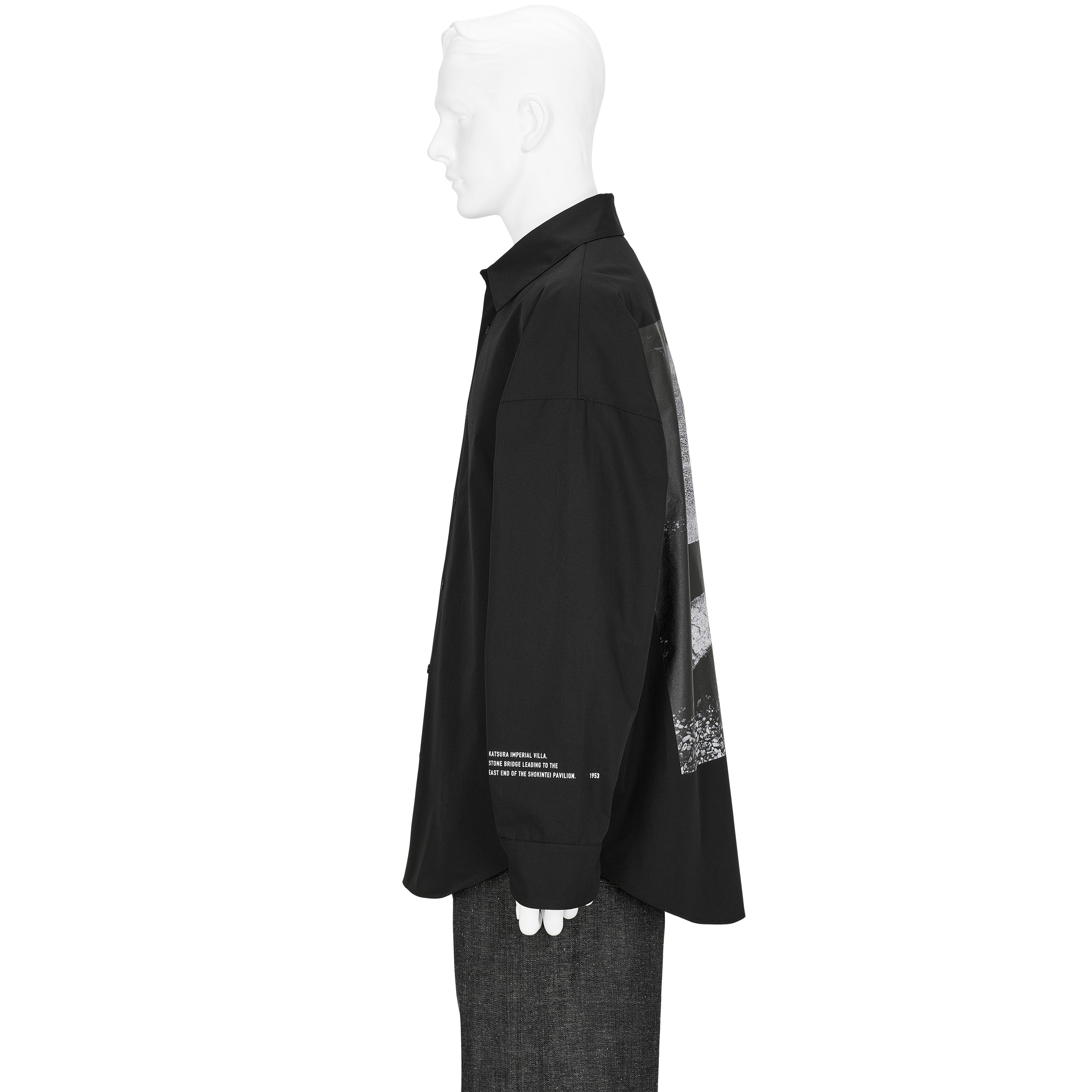 Yasuhiro Ishimoto KATSURA IMPERIAL VILLA PRINT [STONE BRIDGE] SHIRT BLACK